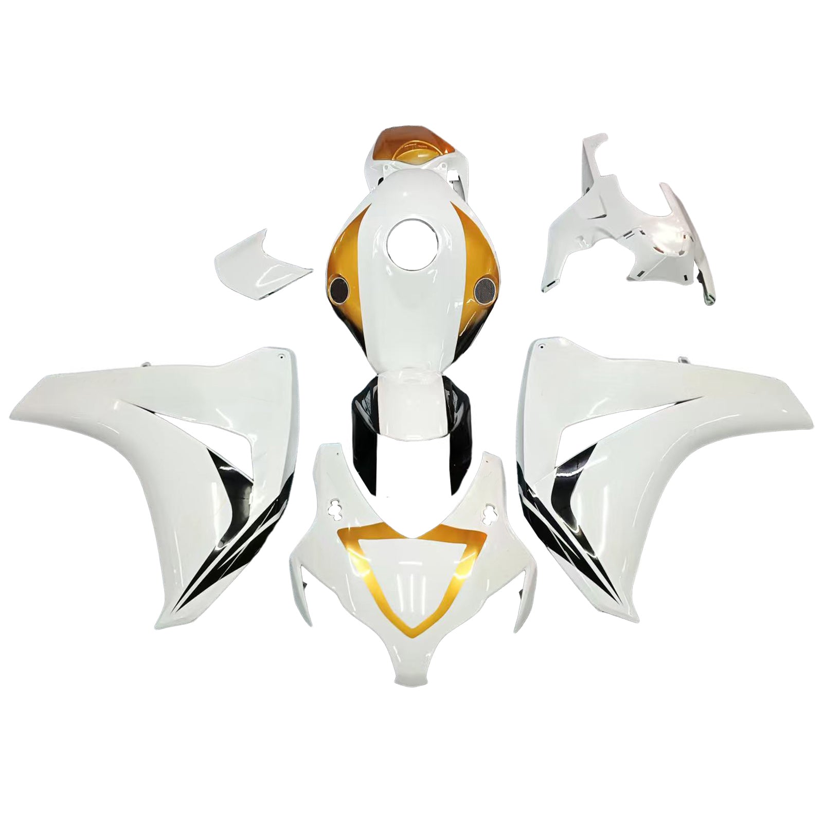 Fairings 2008-2011 Honda CBR 1000 RR White & Gold Sport-Evo  Generic