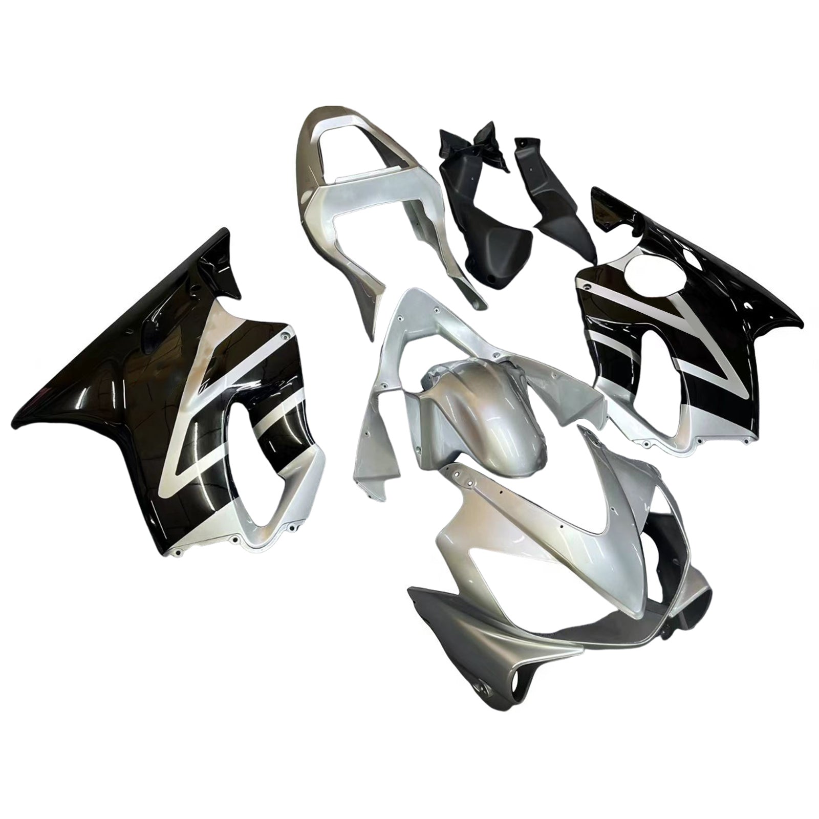 Carenados 2001-2003 Honda CBR 600 F4i Plata y Negro F4i Genérico