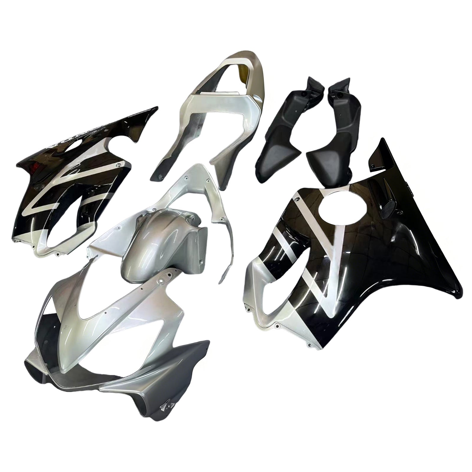 Carenados 2001-2003 Honda CBR 600 F4i Plata y Negro F4i Genérico