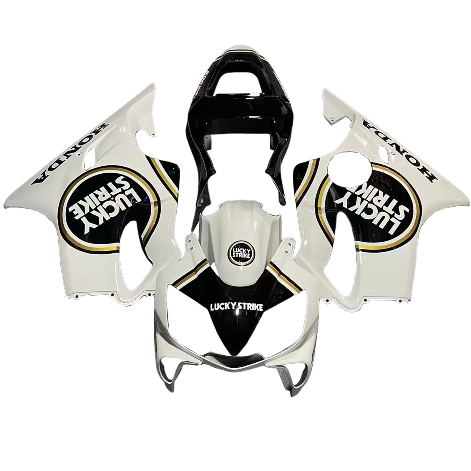 Fairings 2001-2003 Honda CBR 600 F4i White & Black Lucky Strike  Generic