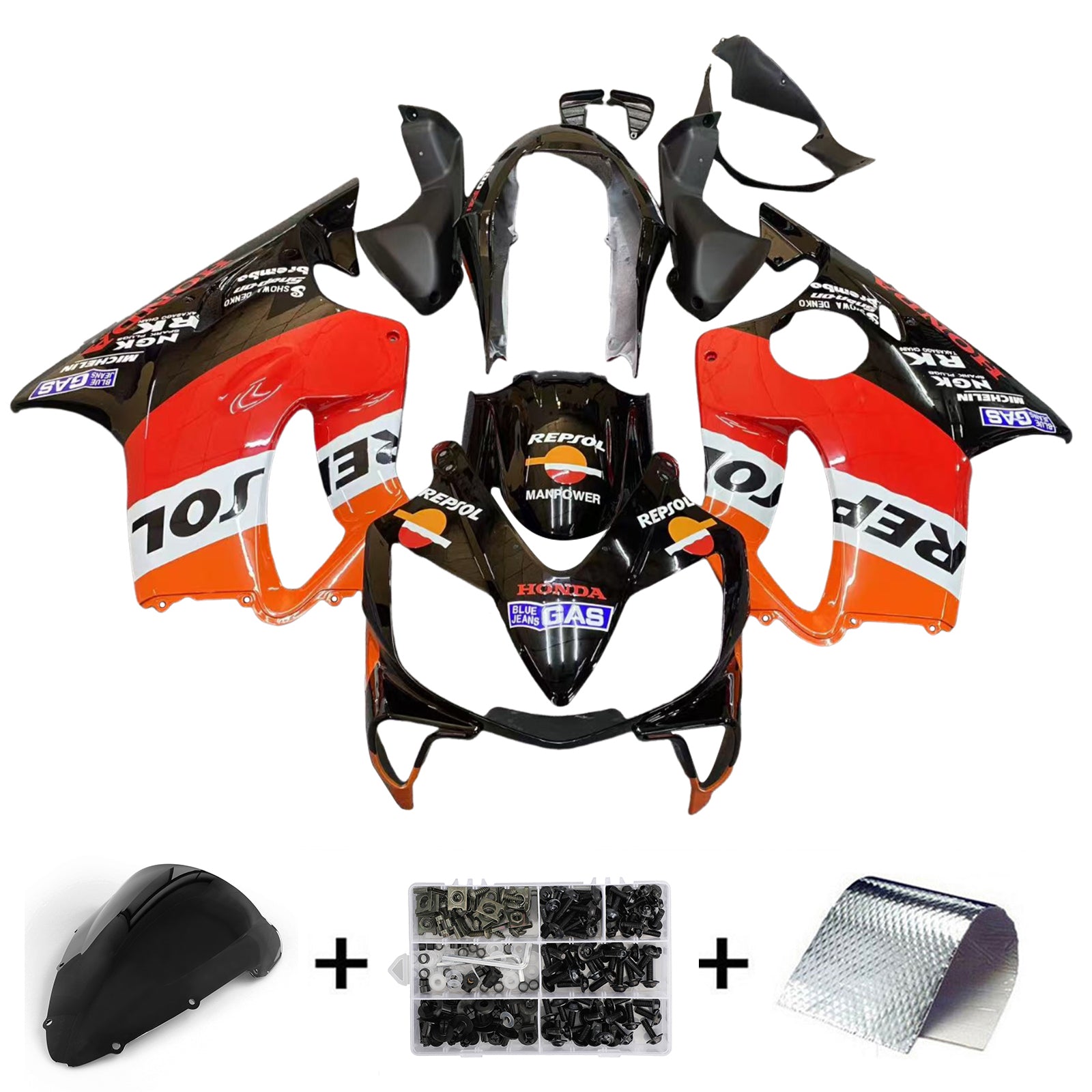 Fairings 2004-2007 Honda CBR 600 F4i Black Repsol