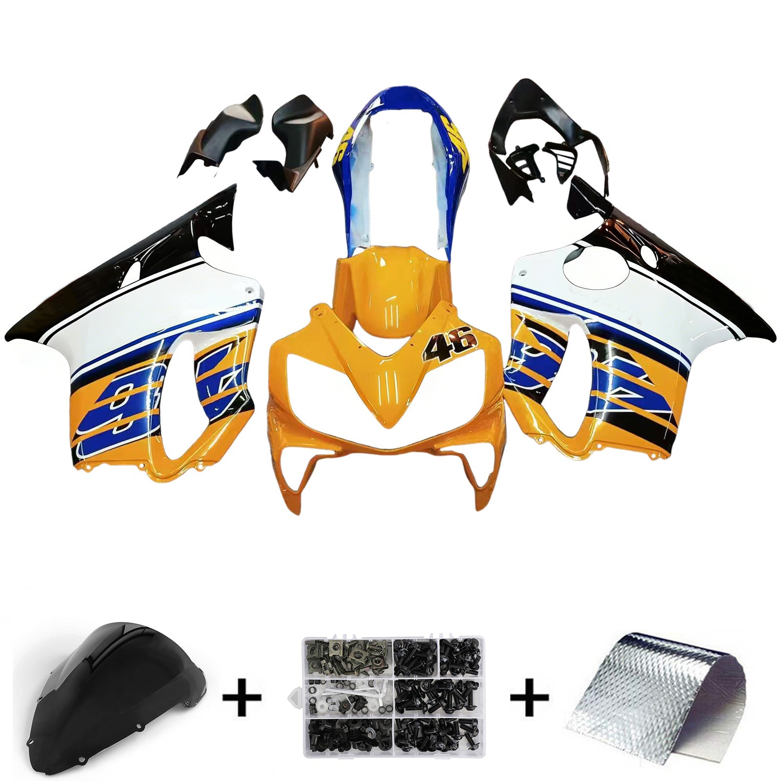 Carenados 2004-2007 Honda CBR 600 F4i Multicolor No.46 Azzurro Genérico