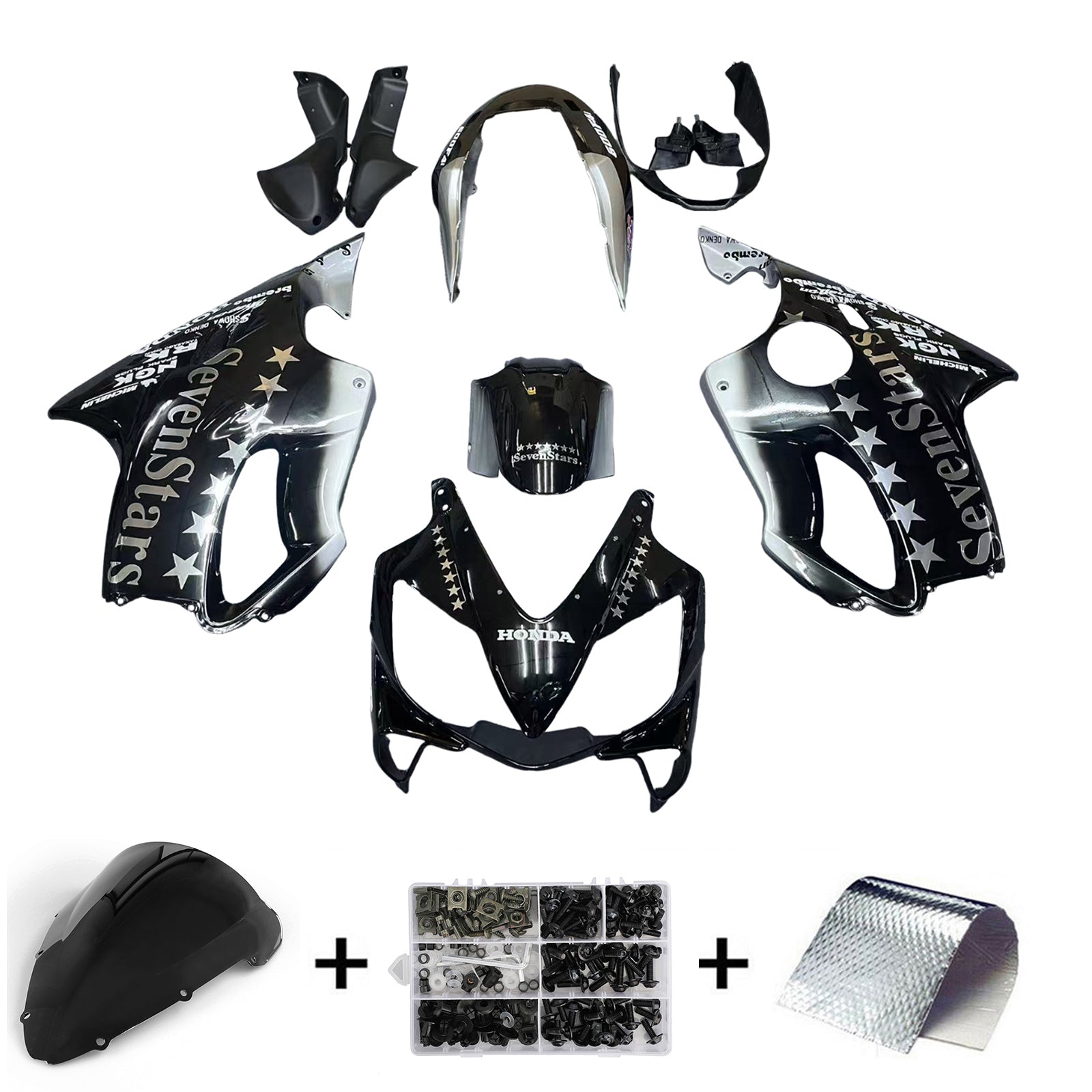 Fairings 2004-2007 Honda CBR 600 F4i Black SevenStars  Generic