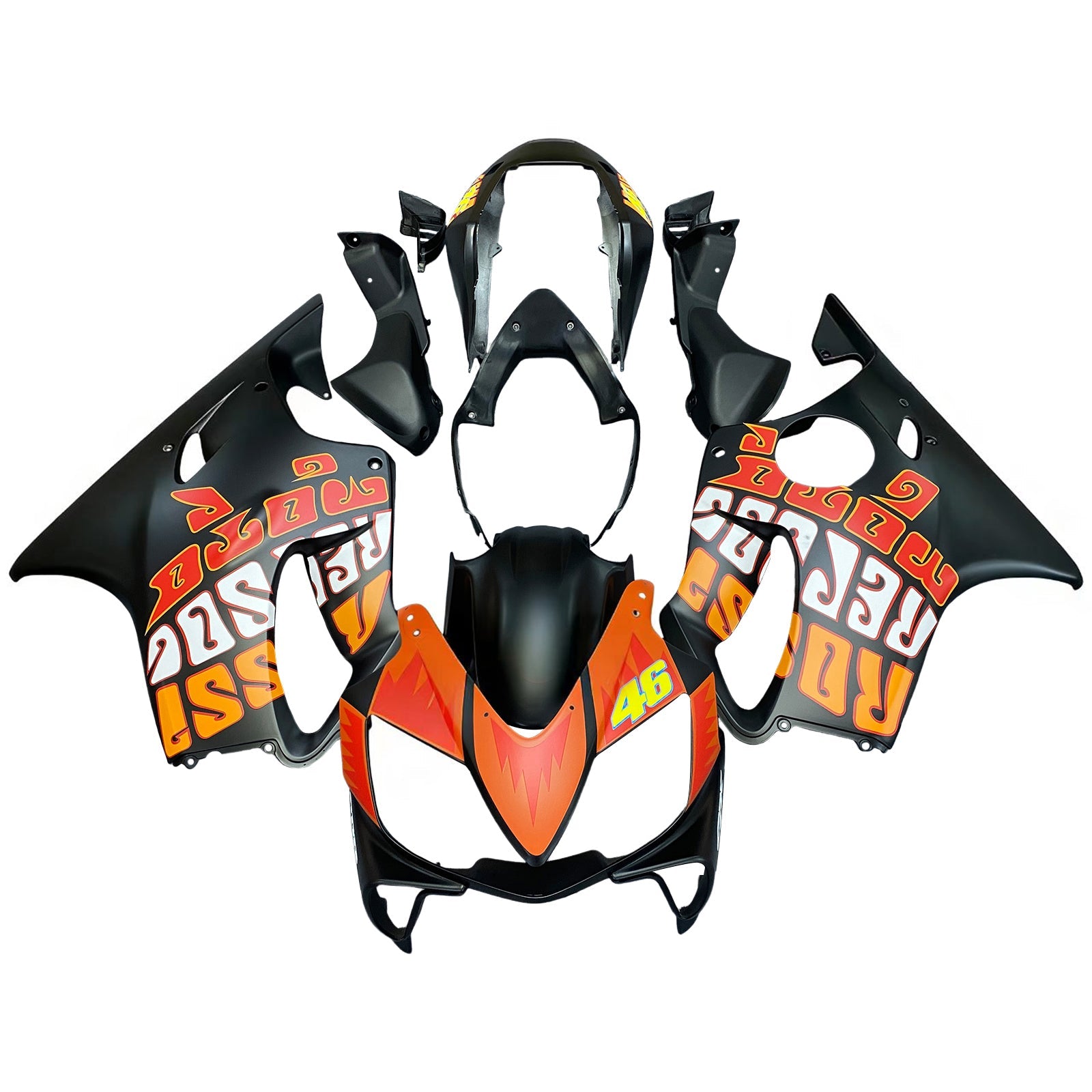 페어링 2004-2007 혼다 CBR 600 F4i 블랙 발렌티노 로시 제네릭