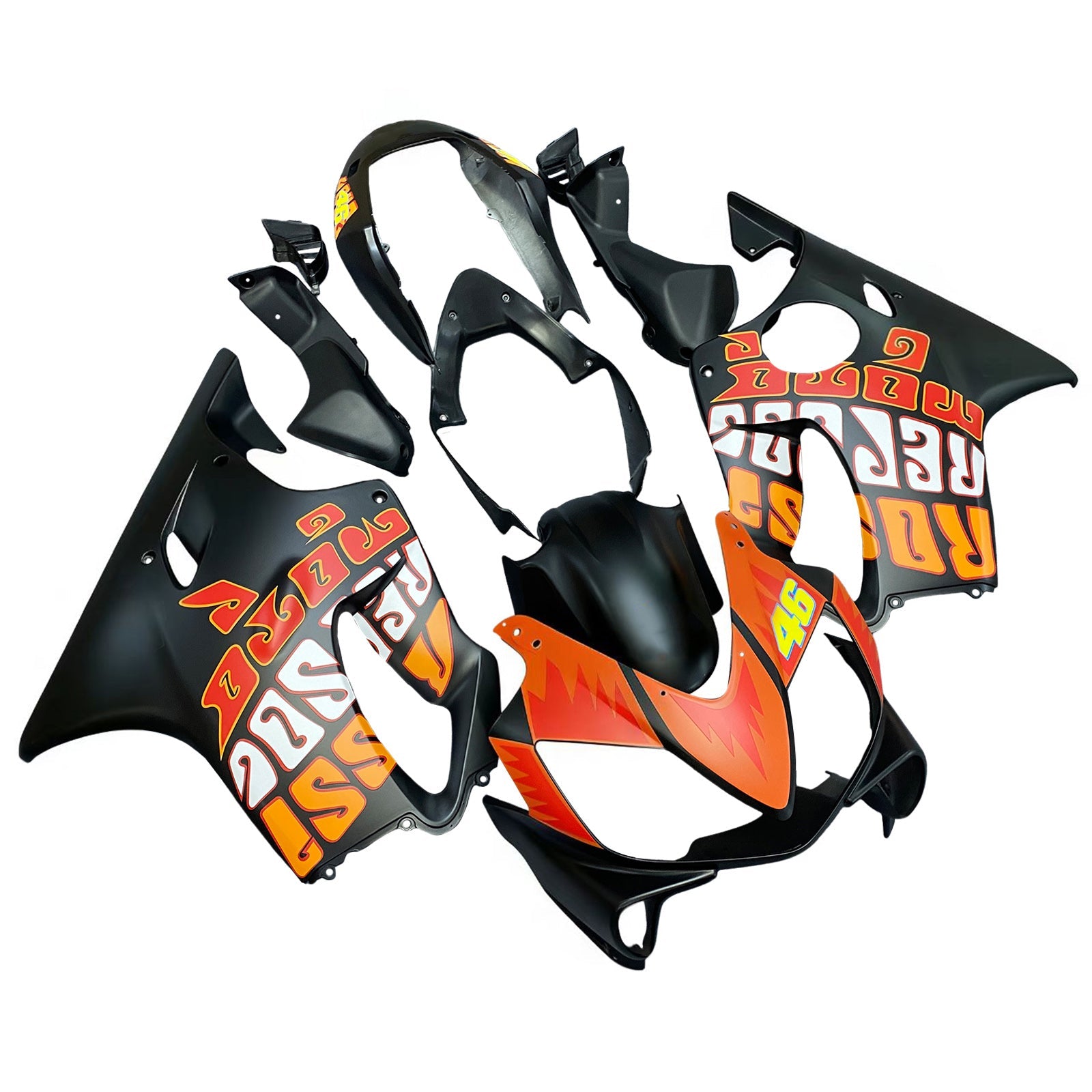 페어링 2004-2007 혼다 CBR 600 F4i 블랙 발렌티노 로시 제네릭