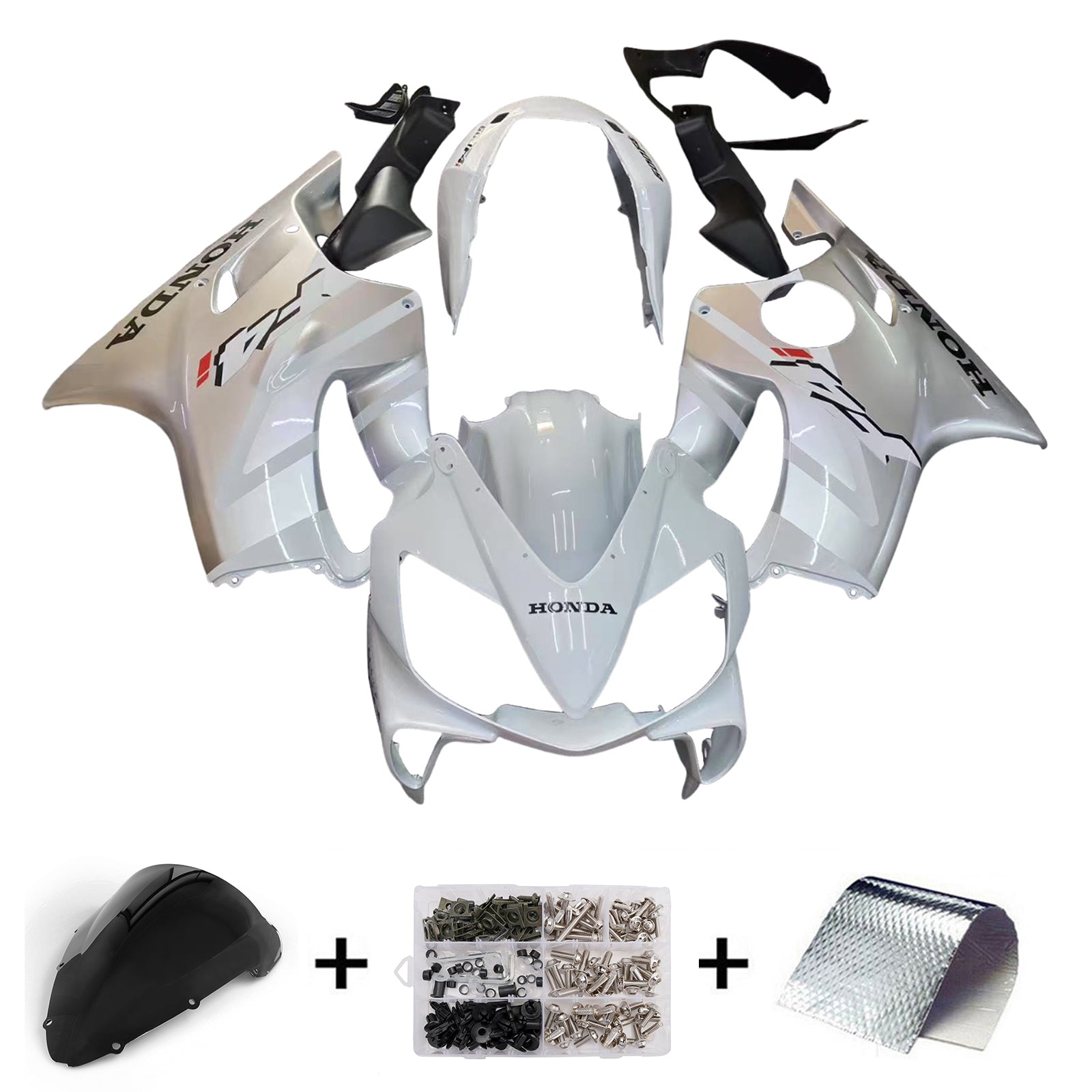 Fairings 2004-2007 Honda CBR 600 F4i White & Silver F4i  Generic