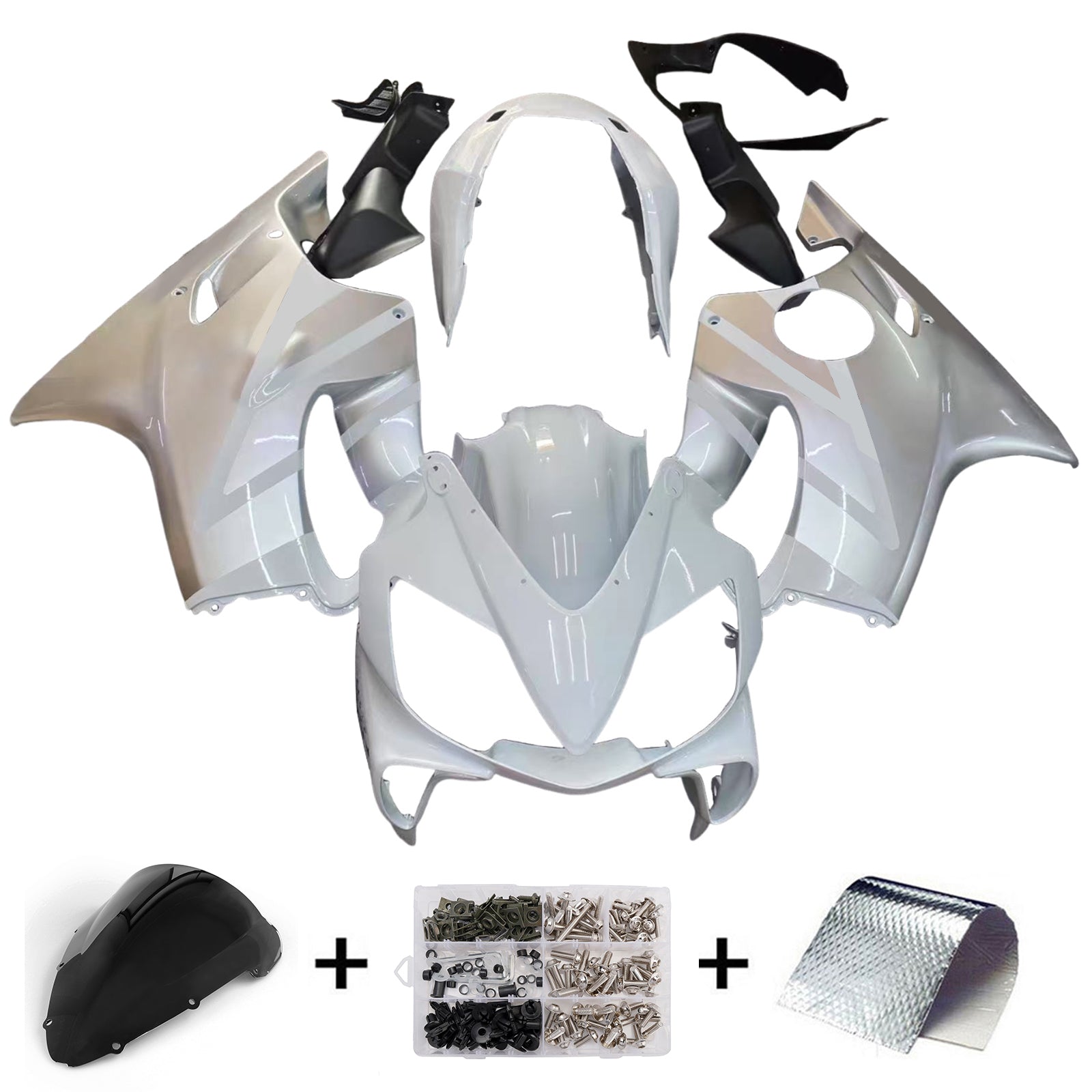 Fairings 2004-2007 Honda CBR 600 F4i White & Silver F4i  Generic