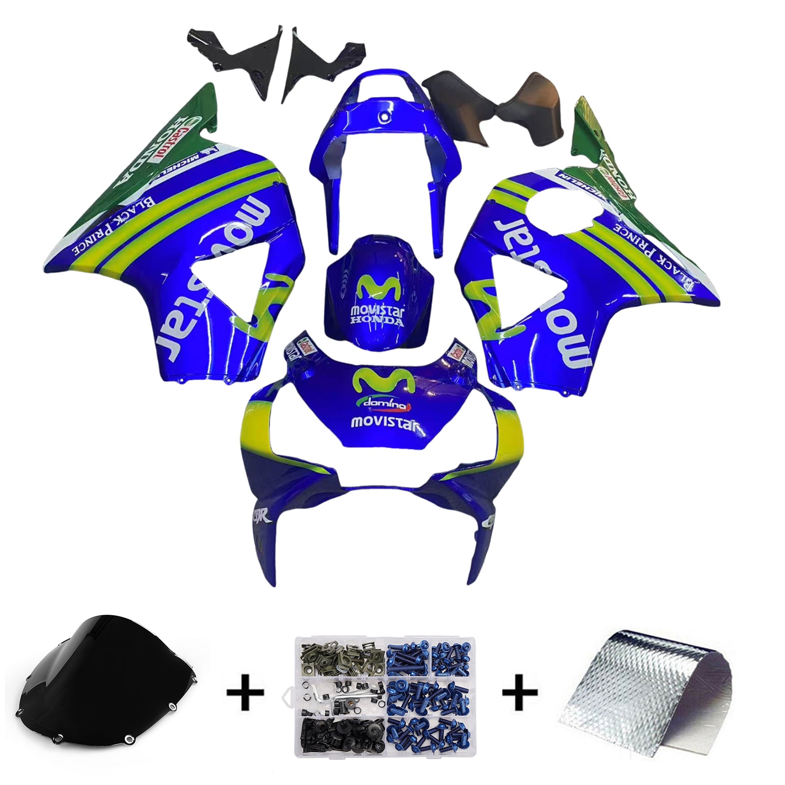 Fairings 2002-2003 Honda CBR 954 RR Blue & Green Movistar  Generic