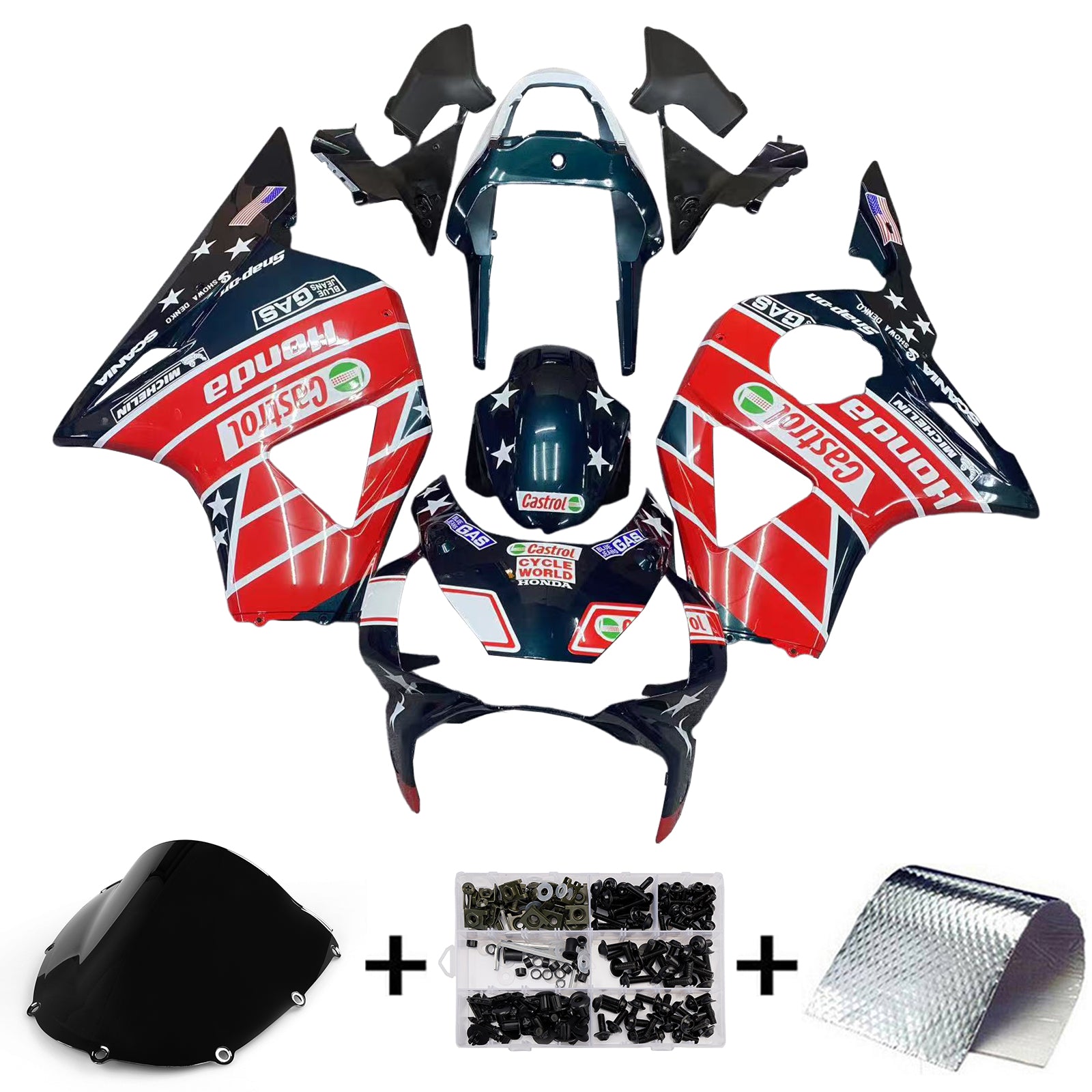 Fairings 2002-2003 Honda CBR 954 RR Multi-Color Castrol Honda  Generic