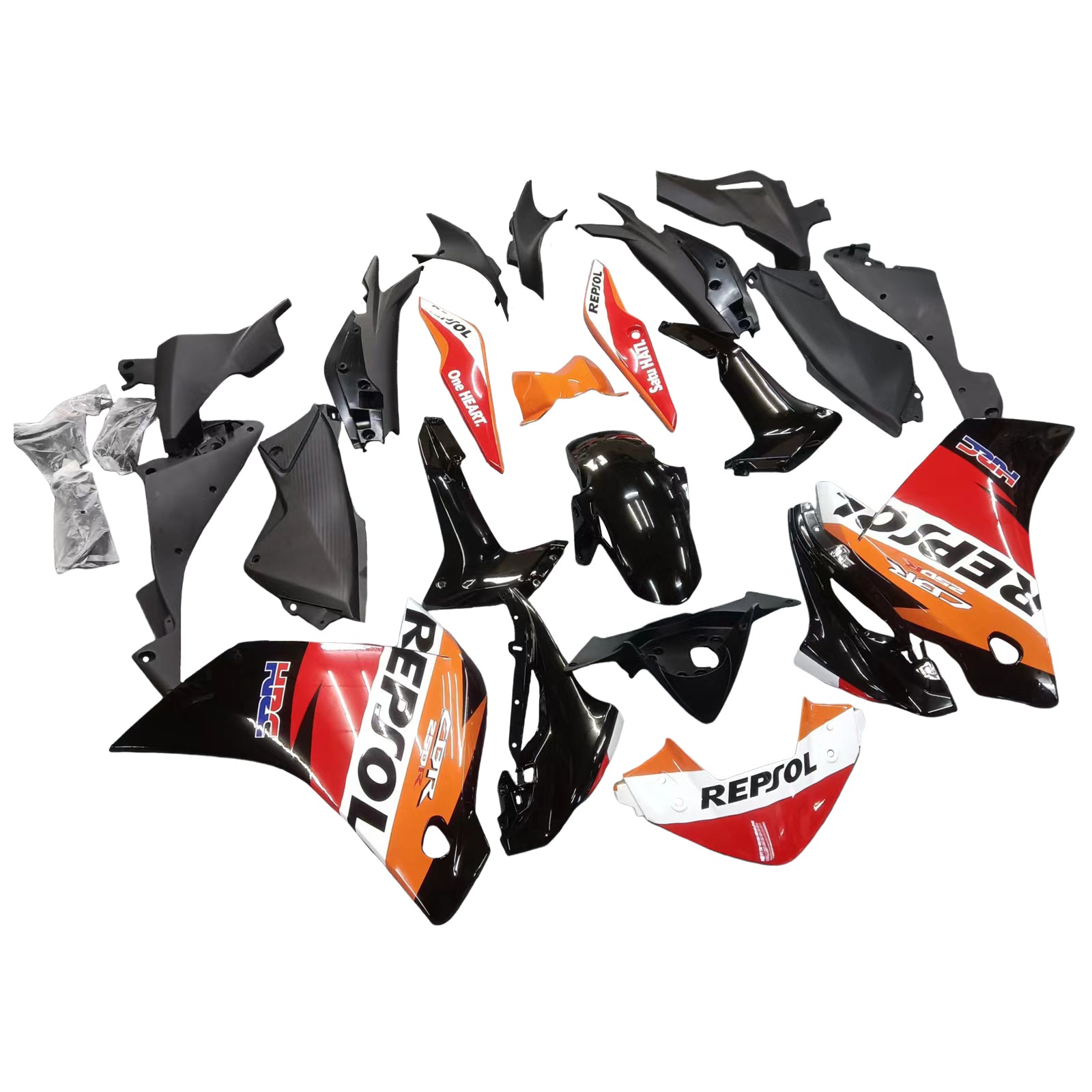 Carenados 2011-2015 Honda CBR250R Repsol Naranja Genérico