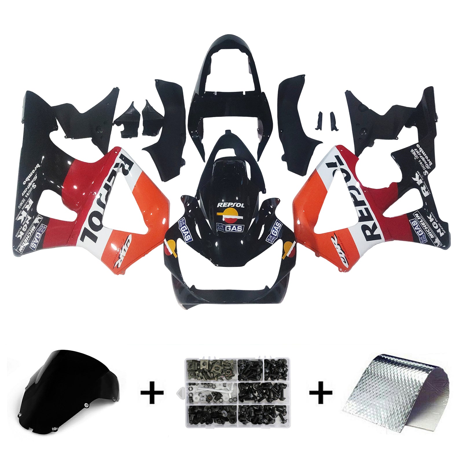 혼다 CBR929RR 2000-2001 페어링 키트 차체 플라스틱 ABS