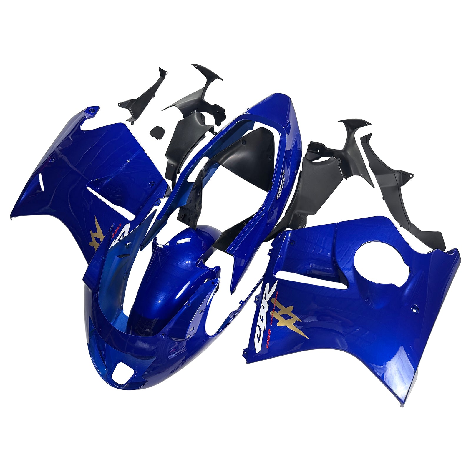 1996-2007 Honda CBR1100XX SuperBlackBird Blue with Yellow Logo Fairing Kit Bodywork ABS