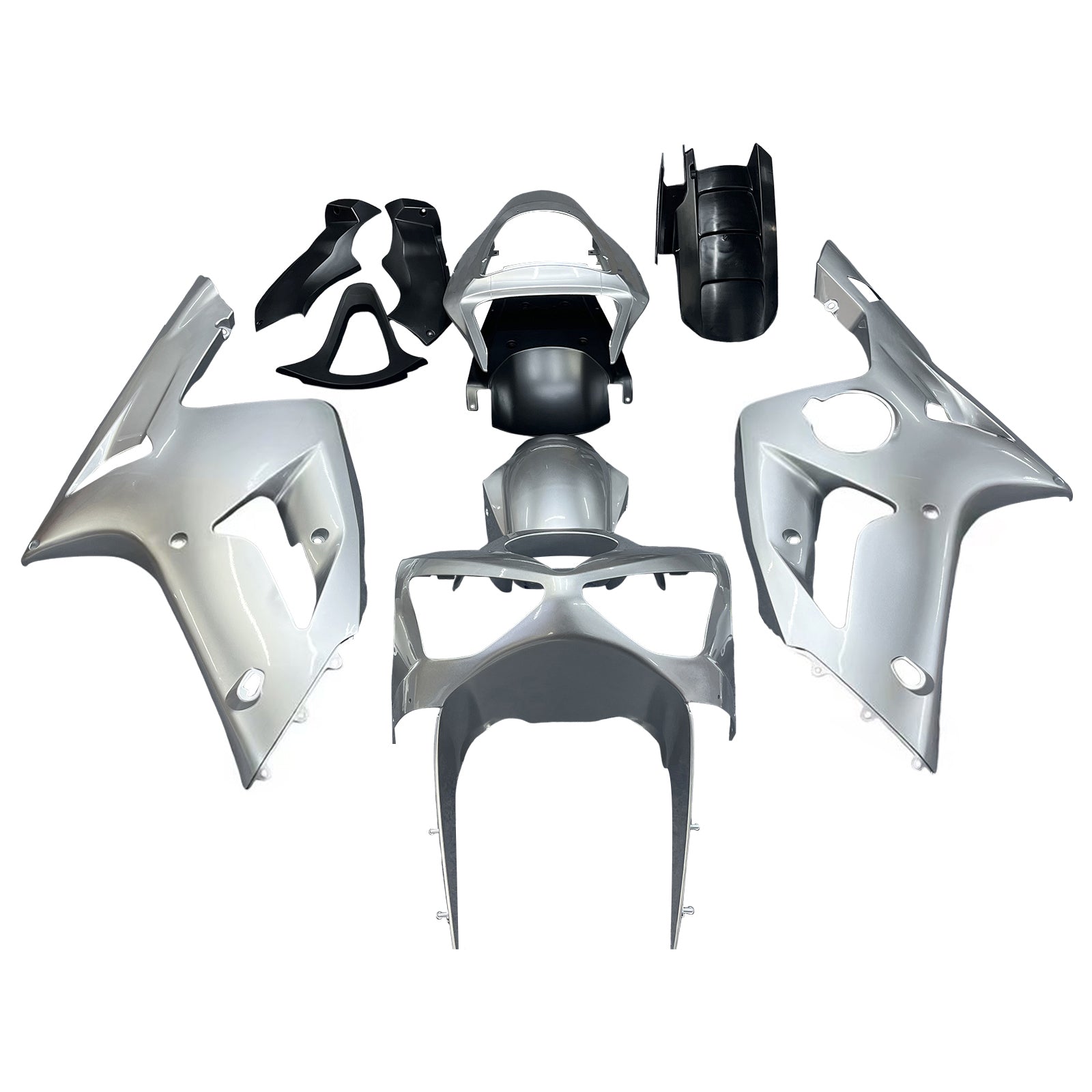 Fairings 2003-2004 Kawasaki ZX6R 636 Silver Ninja Generic