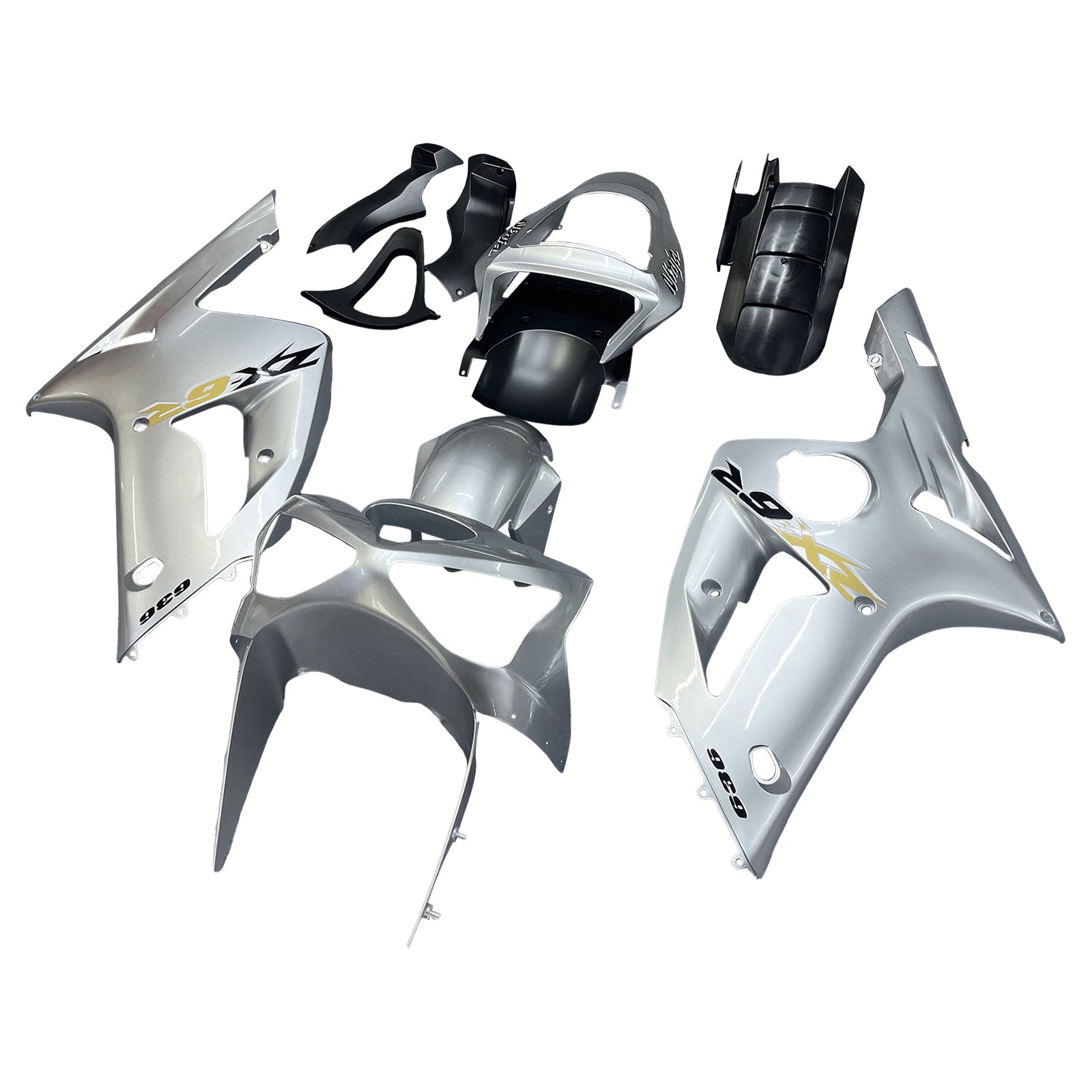 Fairings 2003-2004 Kawasaki ZX6R 636 Silver Ninja Generic