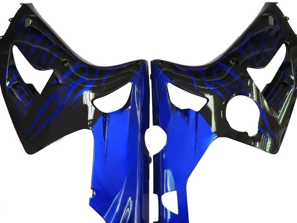 Fairings 2003-2004 Kawasaki ZX6R 636 Black & Blue Flame Ninja Generic