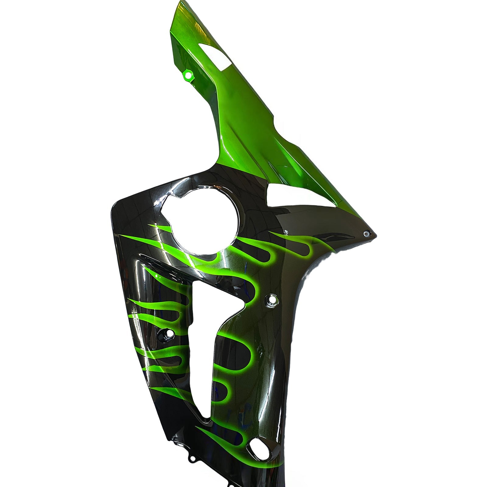 Fairings 2003-2004 Kawasaki ZX6R 636 Black & Green Flame Ninja Generic