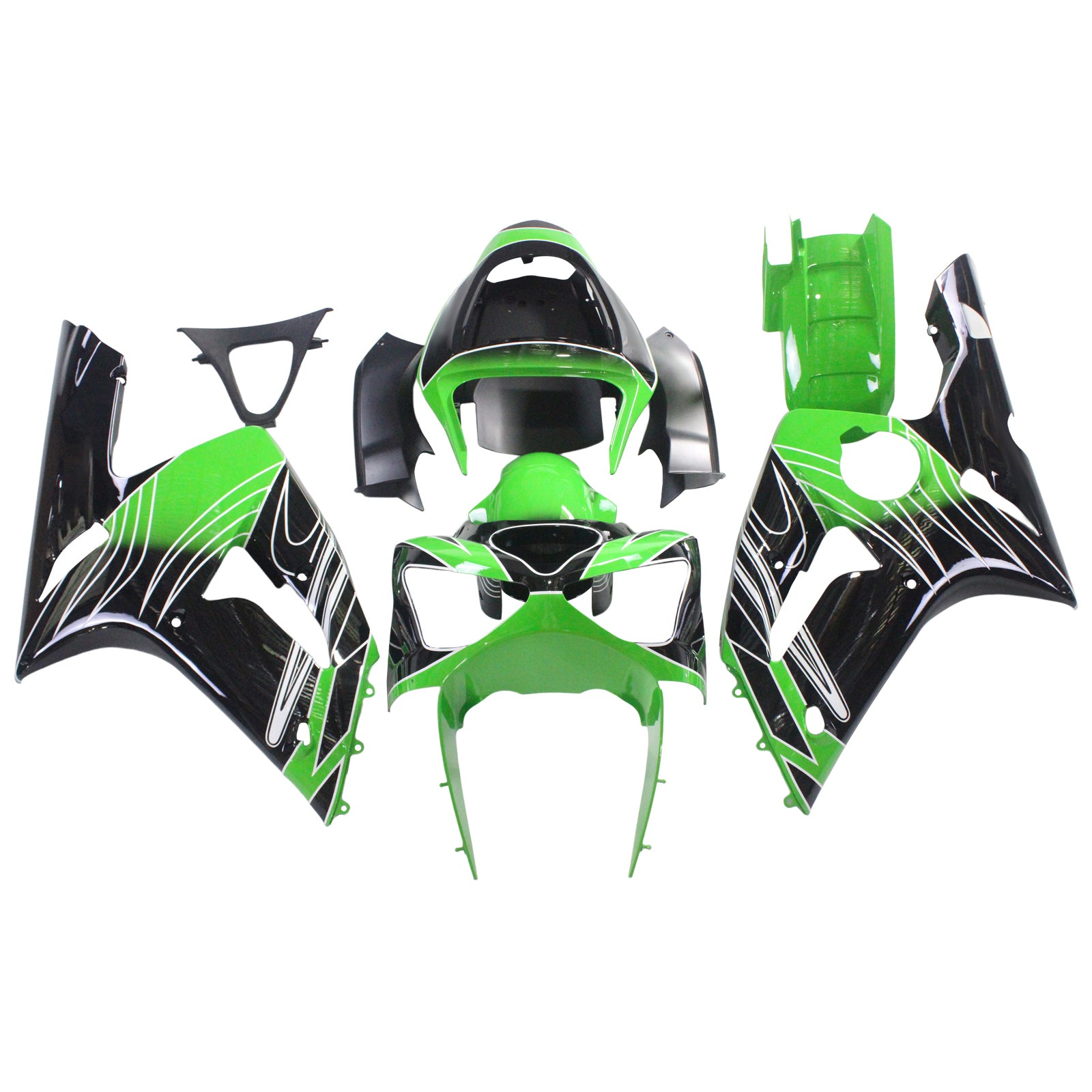 Injection Fairing Kit Bodywork Plastic ABS fit For Kawasaki ZX6R 636 2003-2004