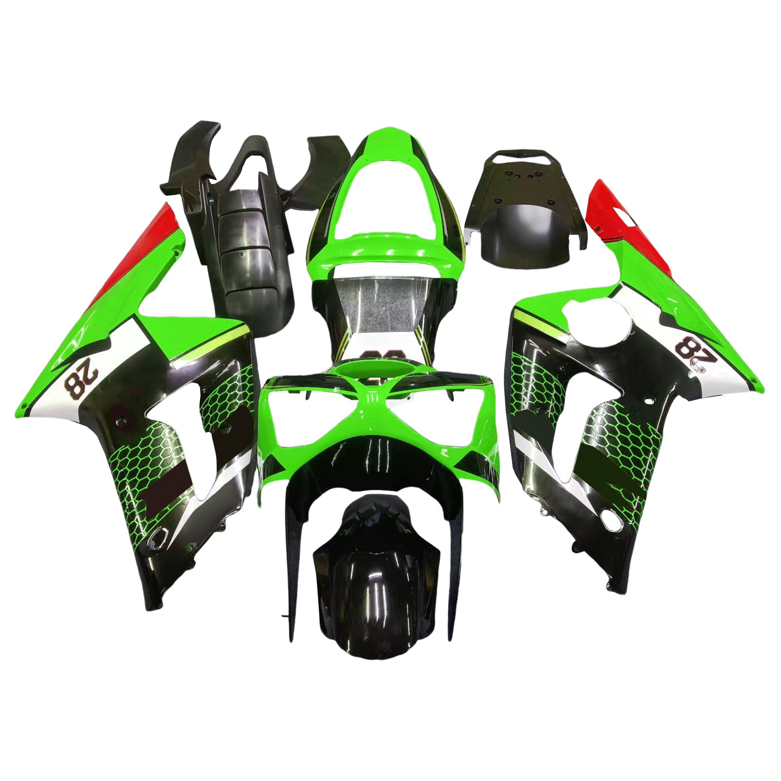 Kawasaki ZX6R 636 2003-2004 Fairing Kit Bodywork Plastic ABS
