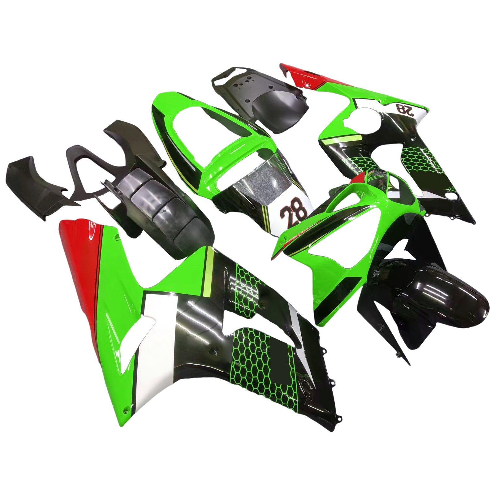 Kawasaki ZX6R 636 2003-2004 Fairing Kit Bodywork Plastic ABS