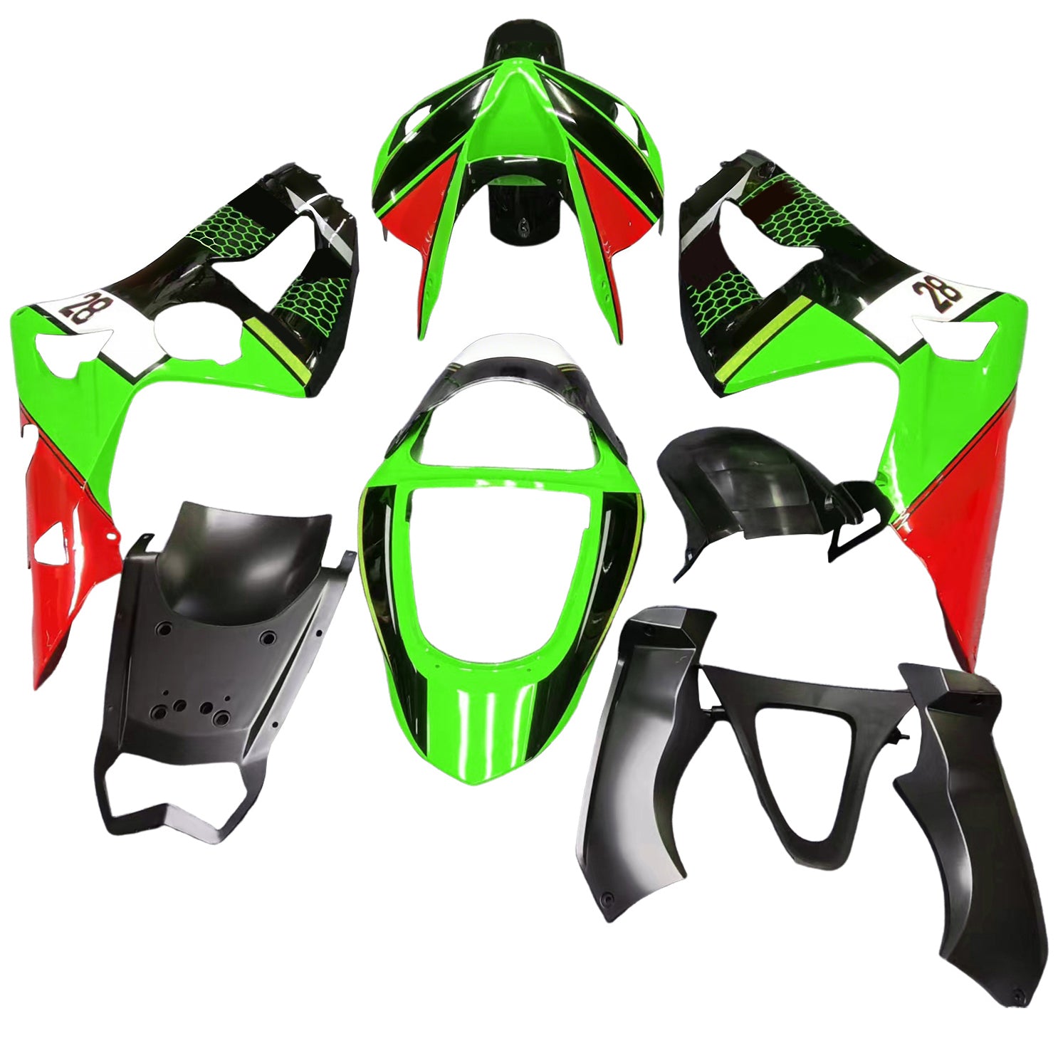 Kawasaki ZX6R 636 2003-2004 Fairing Kit Bodywork Plastic ABS