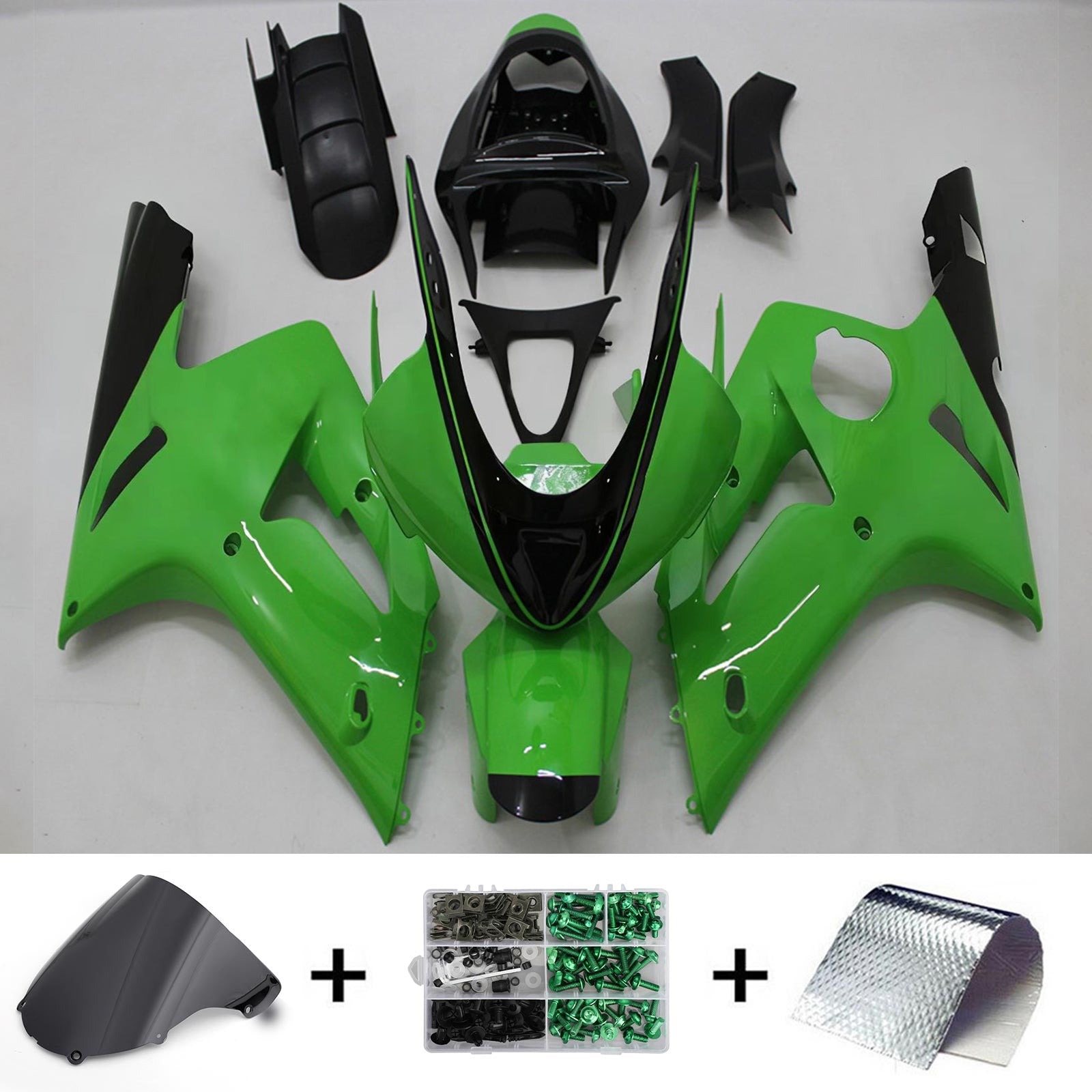 Kawasaki ZX6R 636 2003-2004 Fairing Kit Bodywork Plastic ABS