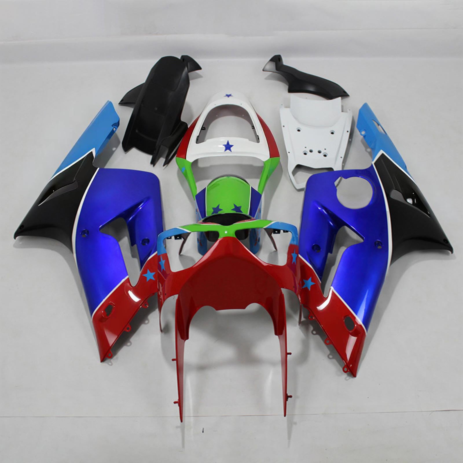 가와사키 ZX6R 636 2003-2004 페어링 키트 차체 플라스틱 ABS