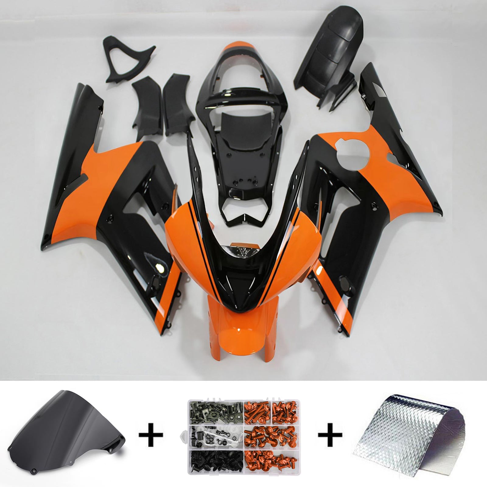Kawasaki ZX6R 636 2003-2004 Fairing Kit Bodywork Plastic ABS