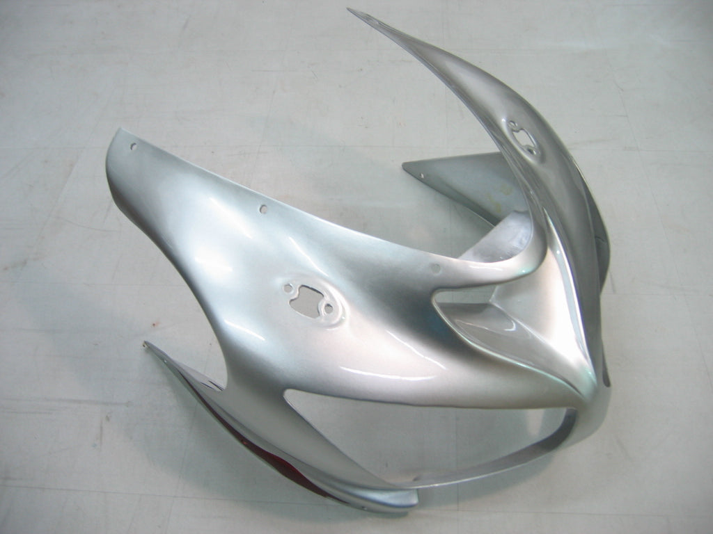 Fairings 2005-2006 Kawasaki ZX6R 636 Silver & Red Flame Ninja Generic