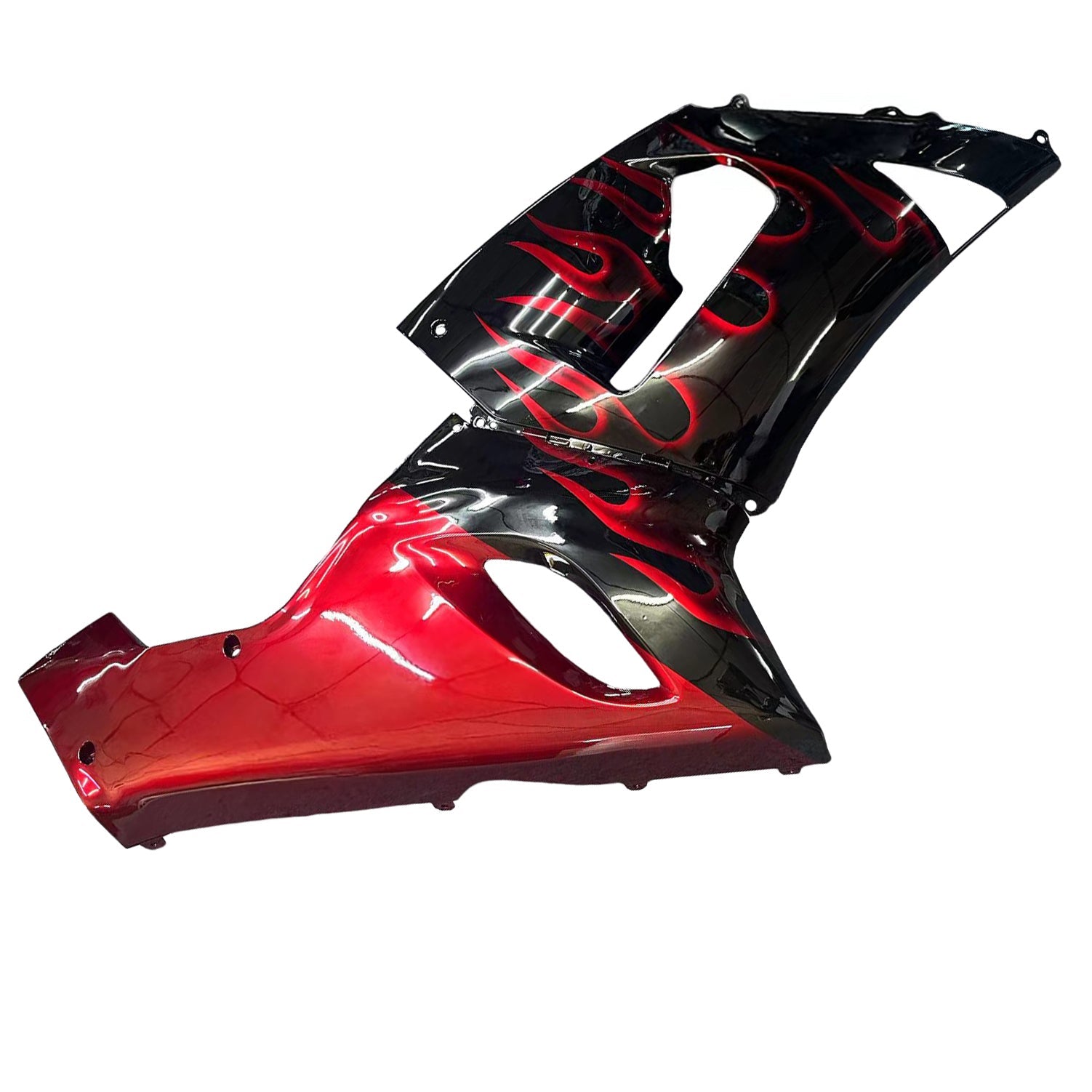 페어링 2005-2006 가와사키 ZX6R 636 블랙 &amp; 레드 플레임 닌자 제네릭