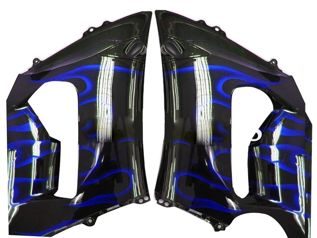 Fairings 2005-2006 Kawasaki ZX6R 636 Black & Blue Flame Ninja Generic