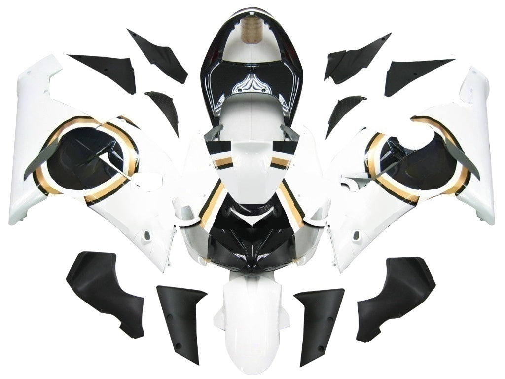Carenados 2005-2006 Kawasaki ZX6R 636 Negro Blanco Lucky Strike Ninja Genérico