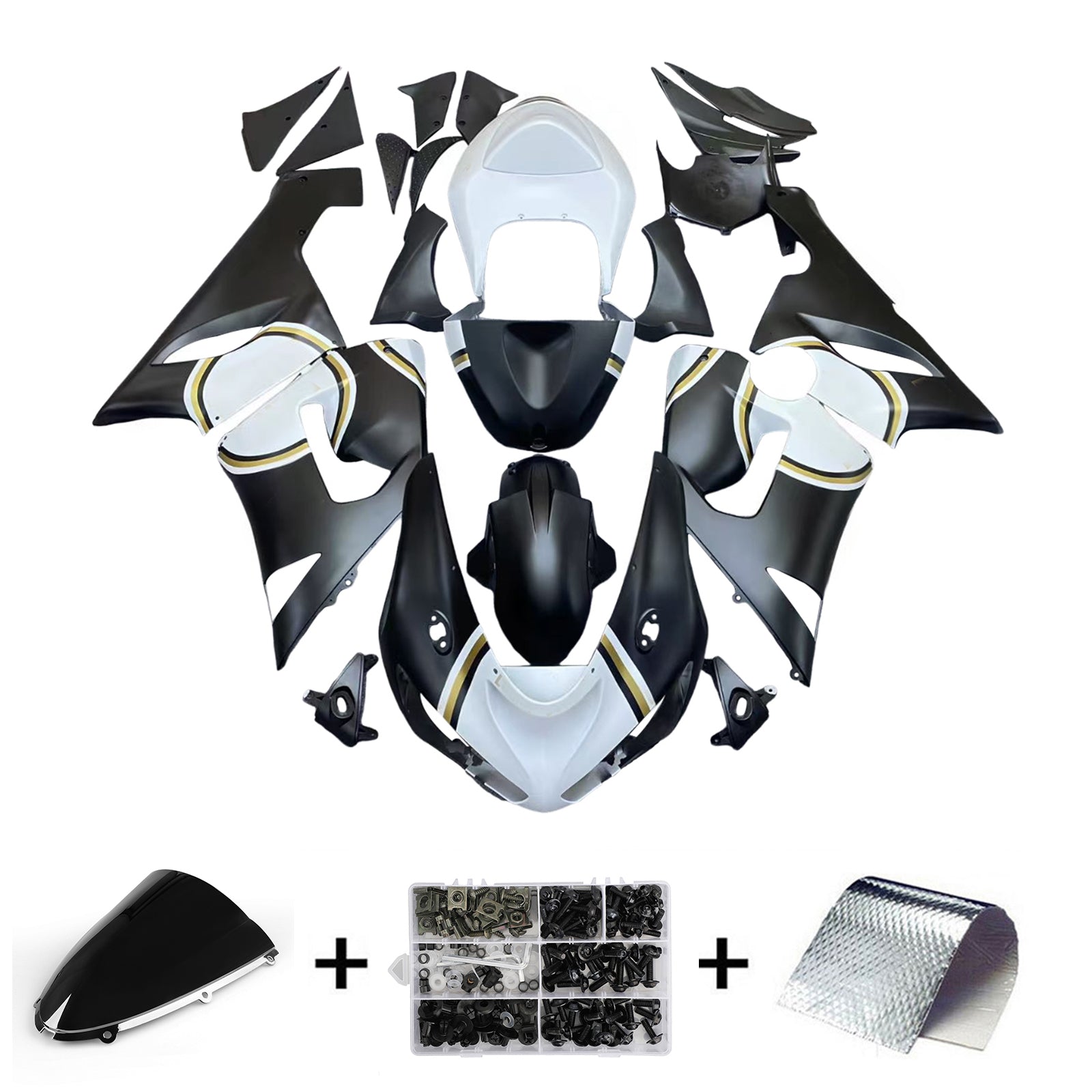 Injection Fairing Kit Bodywork Plastic ABS fit For Kawasaki ZX6R 636 2005-2006