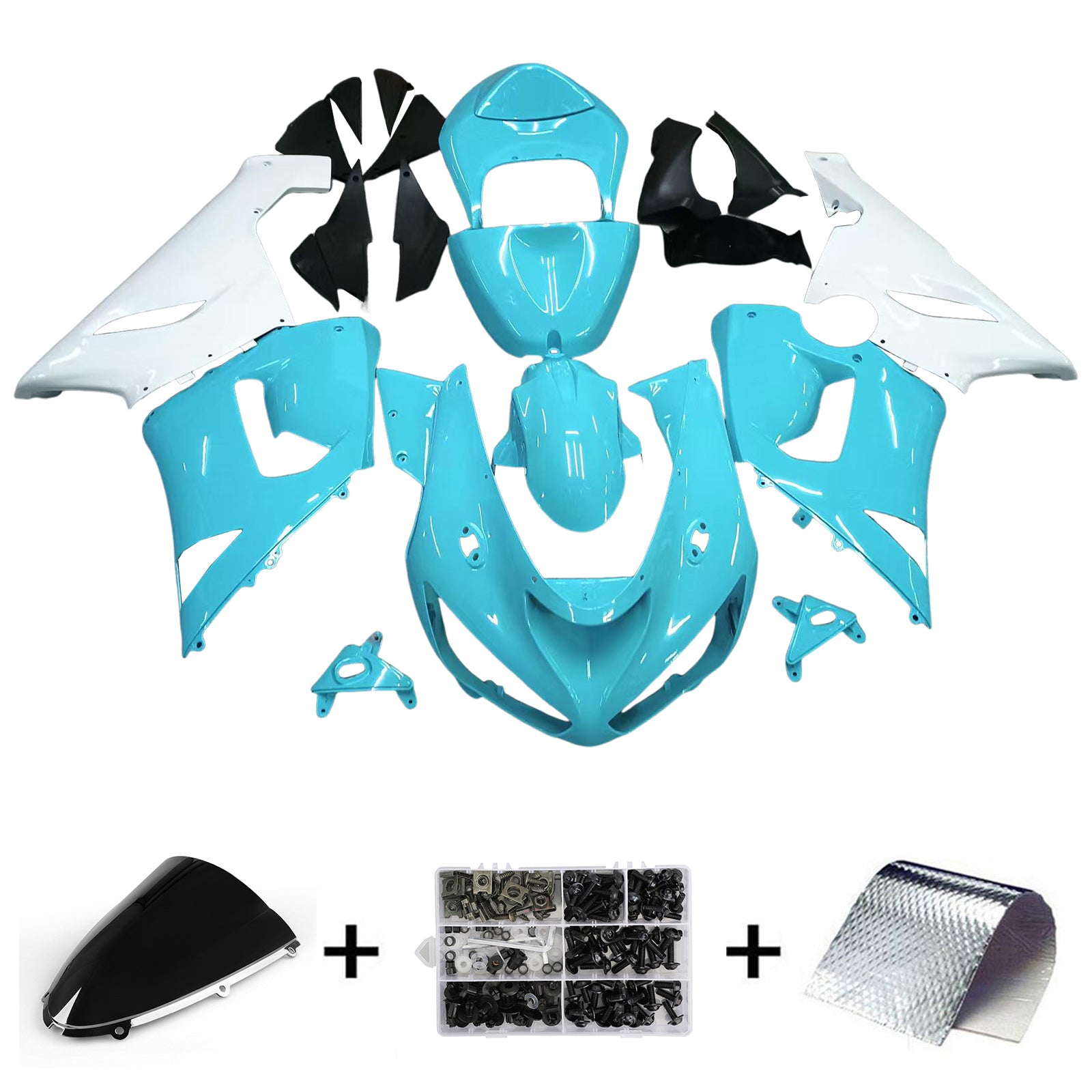 Injection Fairing Kit Bodywork Plastic ABS fit For Kawasaki ZX6R 636 2005-2006