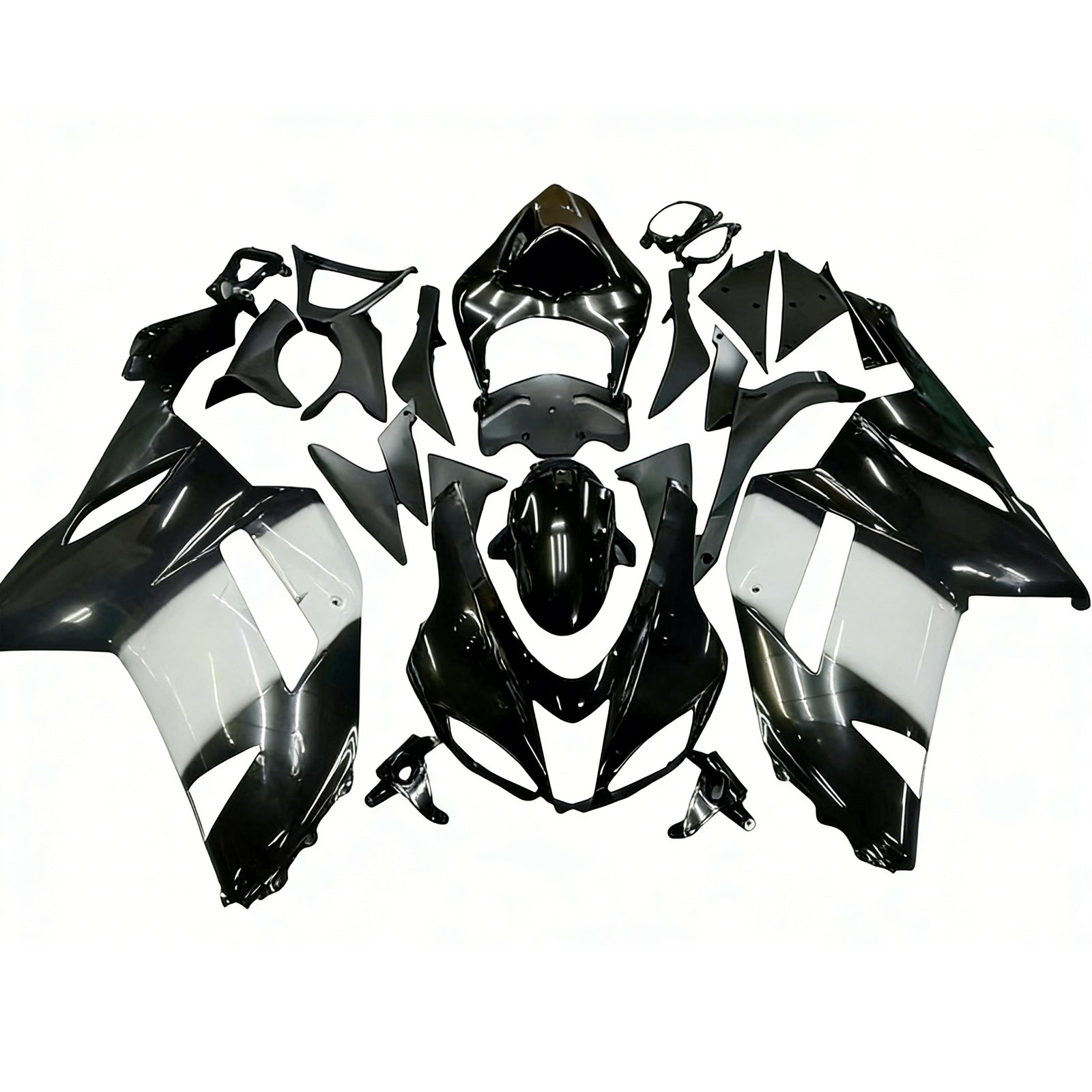 Fairings 2007-2008 Kawasaki ZX6R ZX636 Black White West Ninja Generic