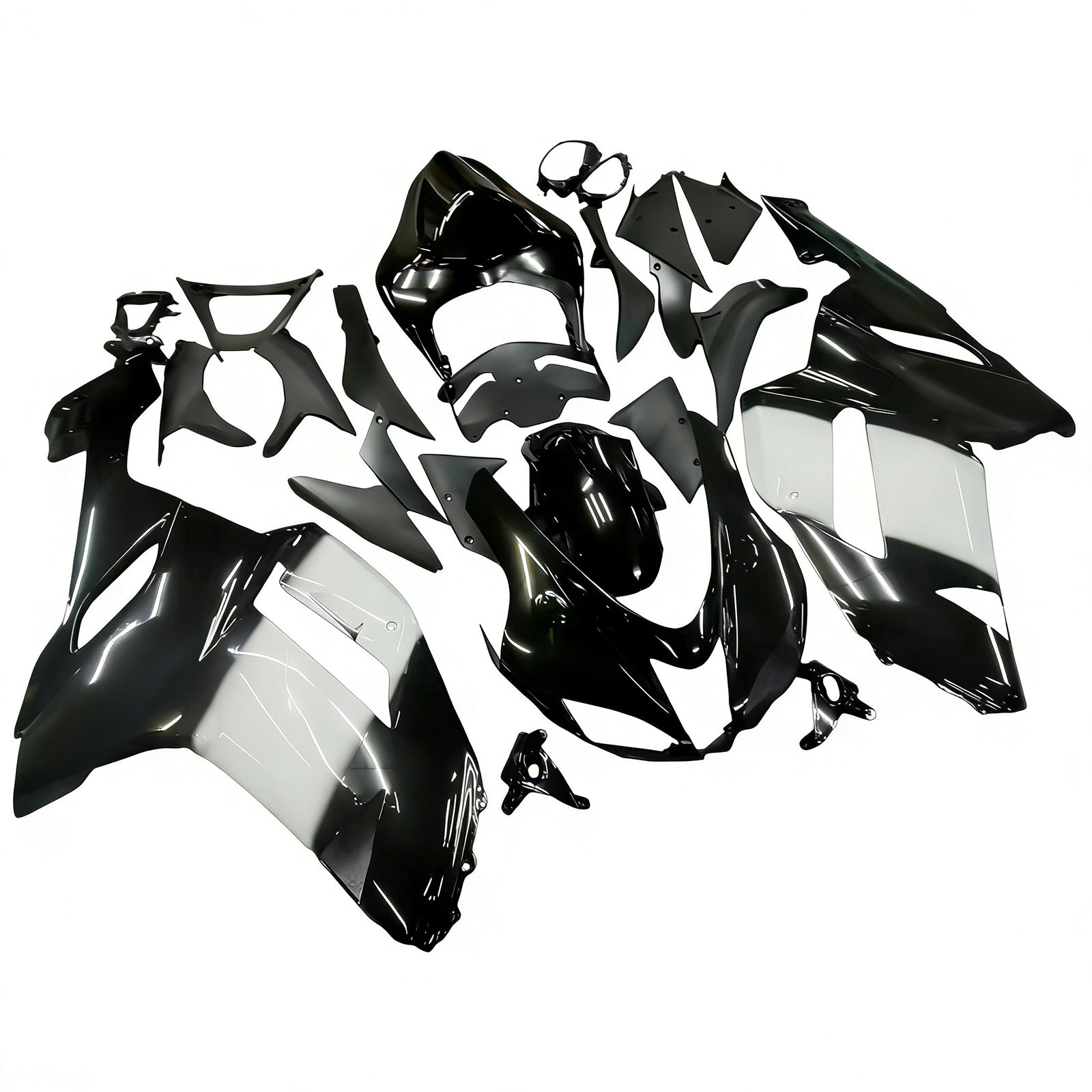 Fairings 2007-2008 Kawasaki ZX6R ZX636 Black White West Ninja Generic