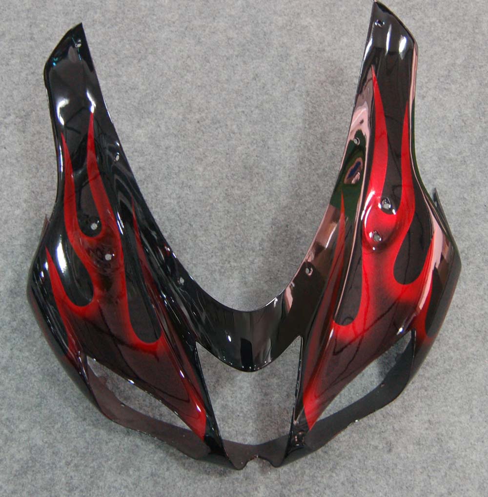 Fairings 2007-2008 Kawasaki ZX6R ZX636 Black & Red Flame Ninja Generic