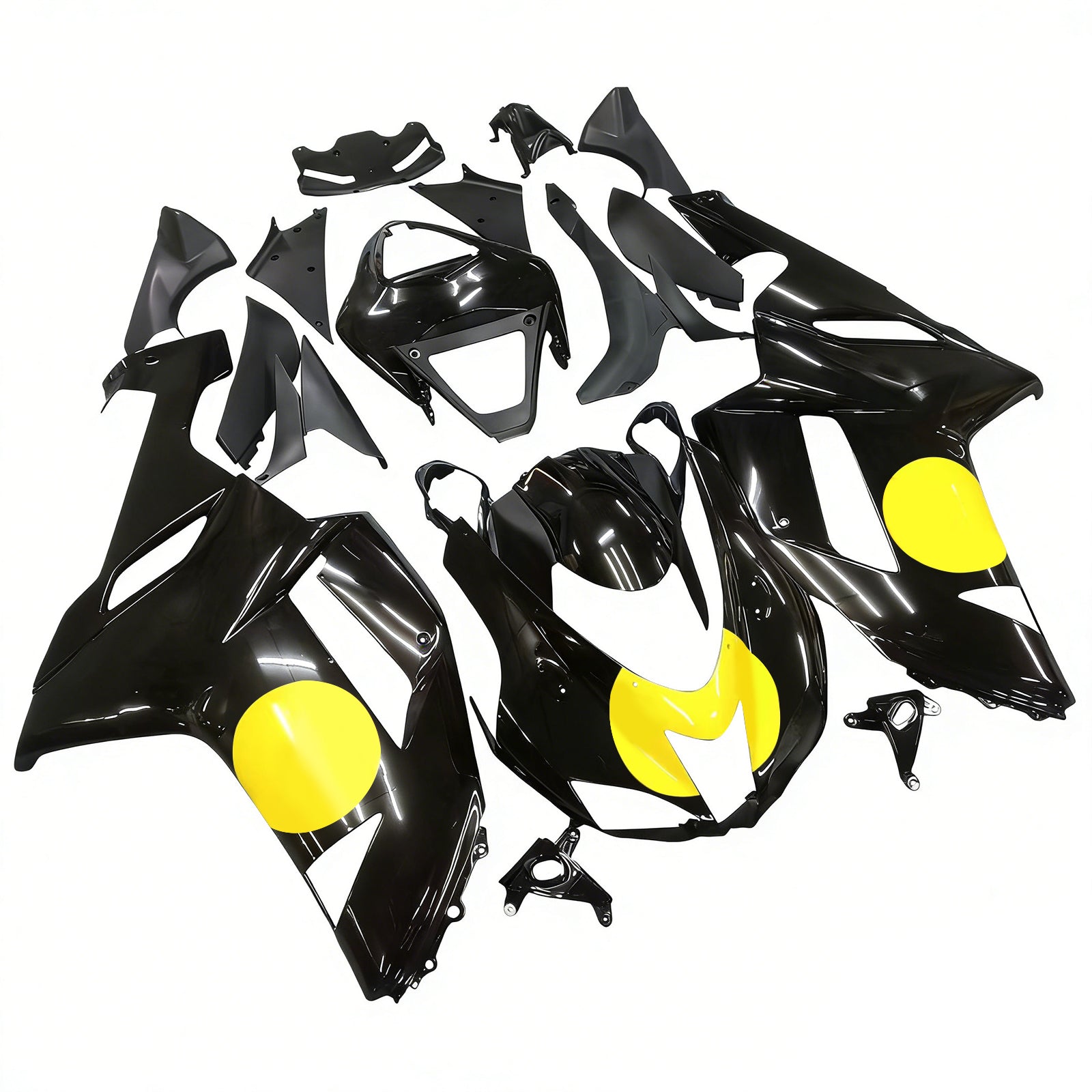 페어링 2007-2008 가와사키 ZX-R ZX636 블랙 옐로우 제네릭
