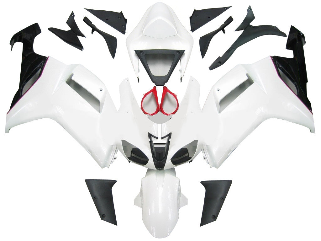 Fairings 2007-2008 Kawasaki ZX6R ZX636 White Red Black ZX6R Generic