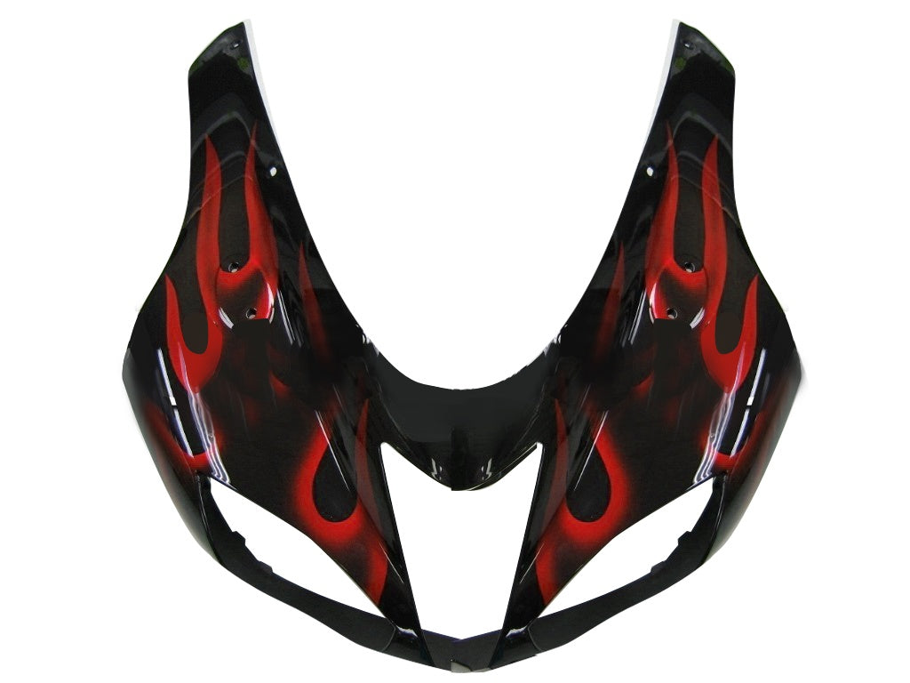 Fairings 2007-2008 Kawasaki ZX6R ZX636 Black & Red Flame Ninja ZX6R Generic