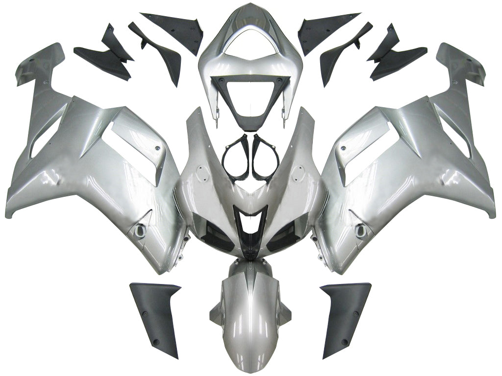 Fairings 2007-2008 Kawasaki ZX6R ZX636 Silver Ninja ZX6R Generic
