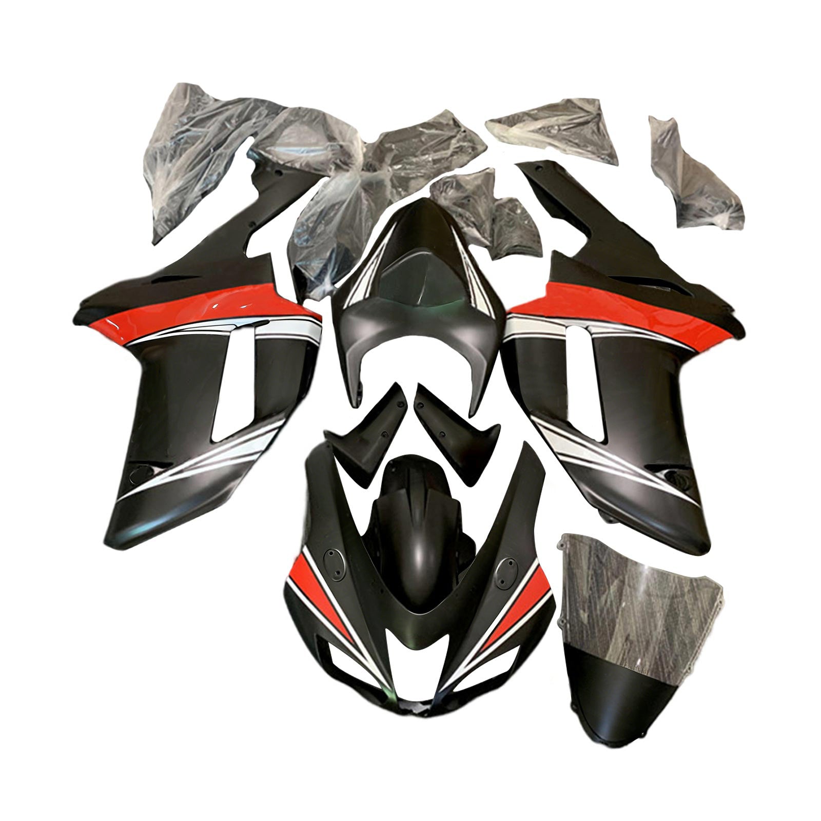 Kawasaki ZX6R 636 2007-2008 Fairing Kit Bodywork Plastic ABS