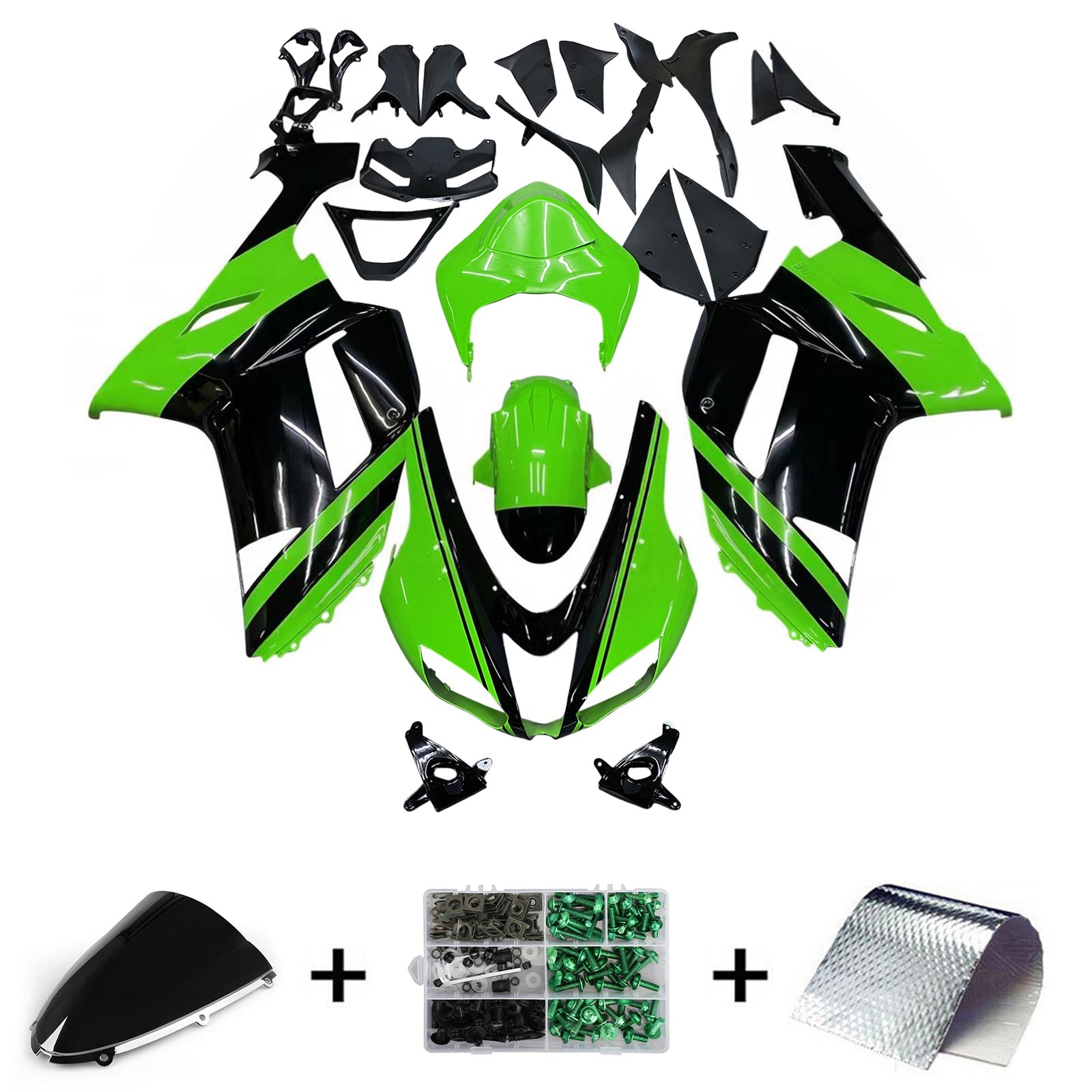 가와사키 ZX6R 636 2007-2008 페어링 키트 차체 플라스틱 ABS