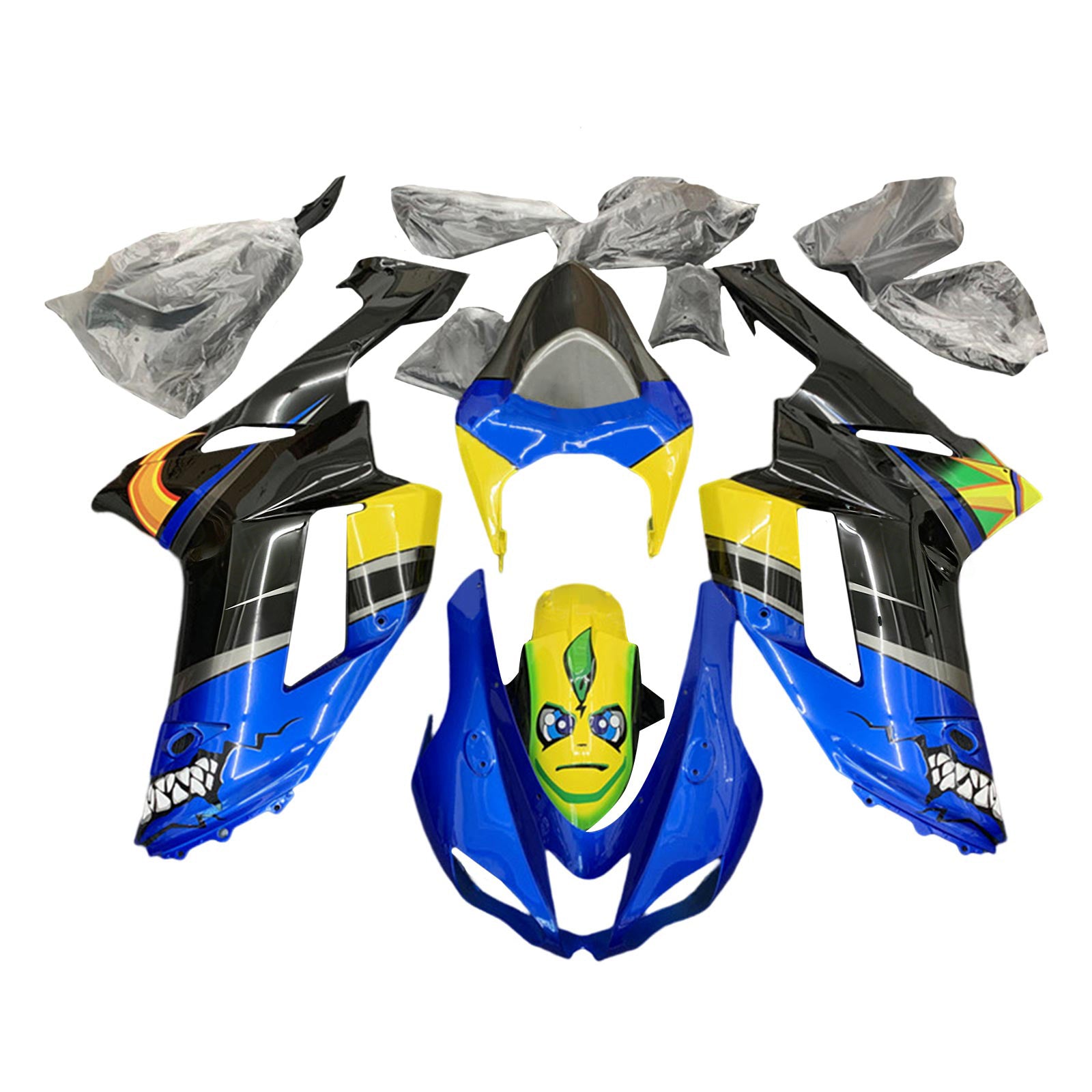 가와사키 ZX6R 636 2007-2008 페어링 키트 차체 플라스틱 ABS