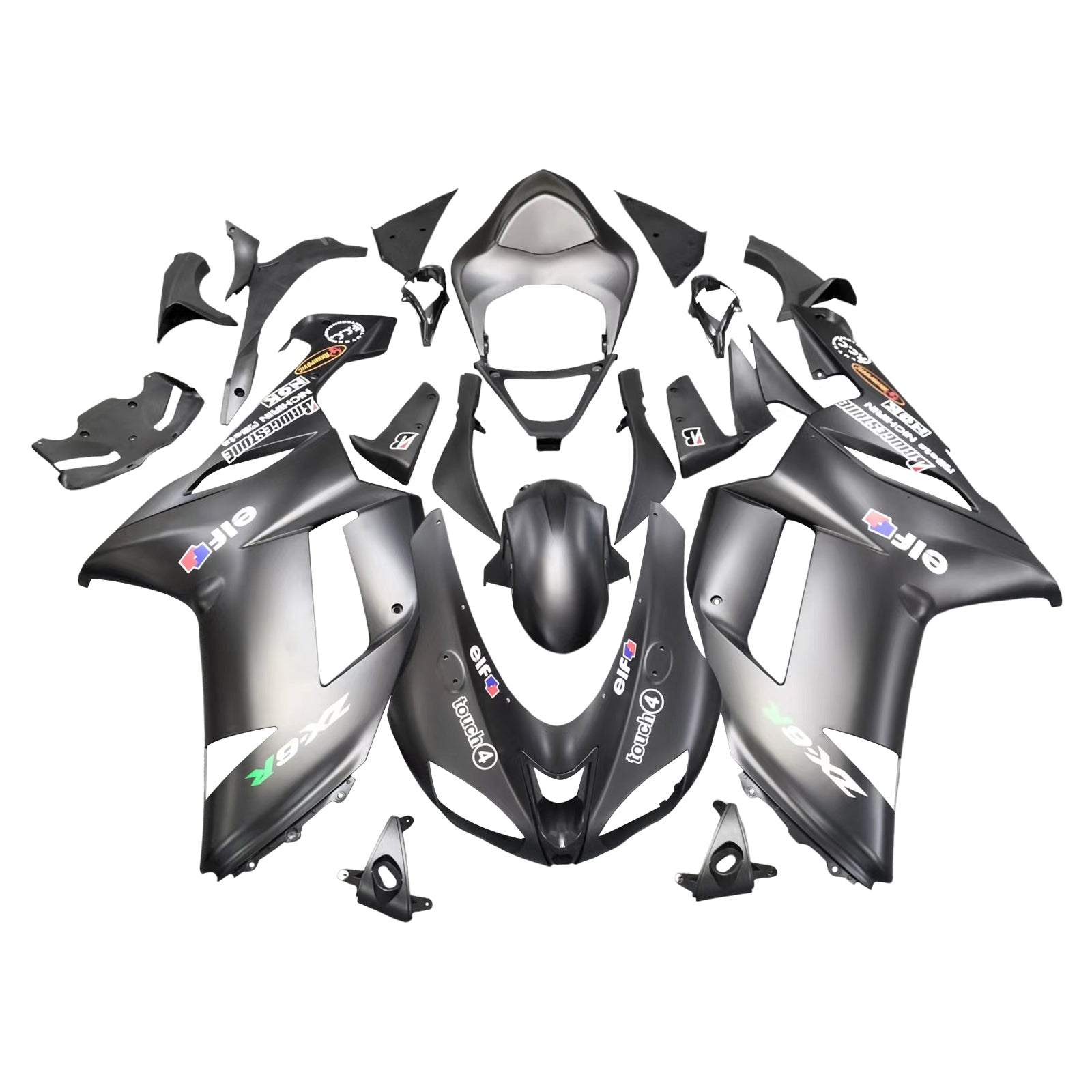 Kawasaki ZX6R 636 2007-2008 Fairing Kit Bodywork Plastic ABS