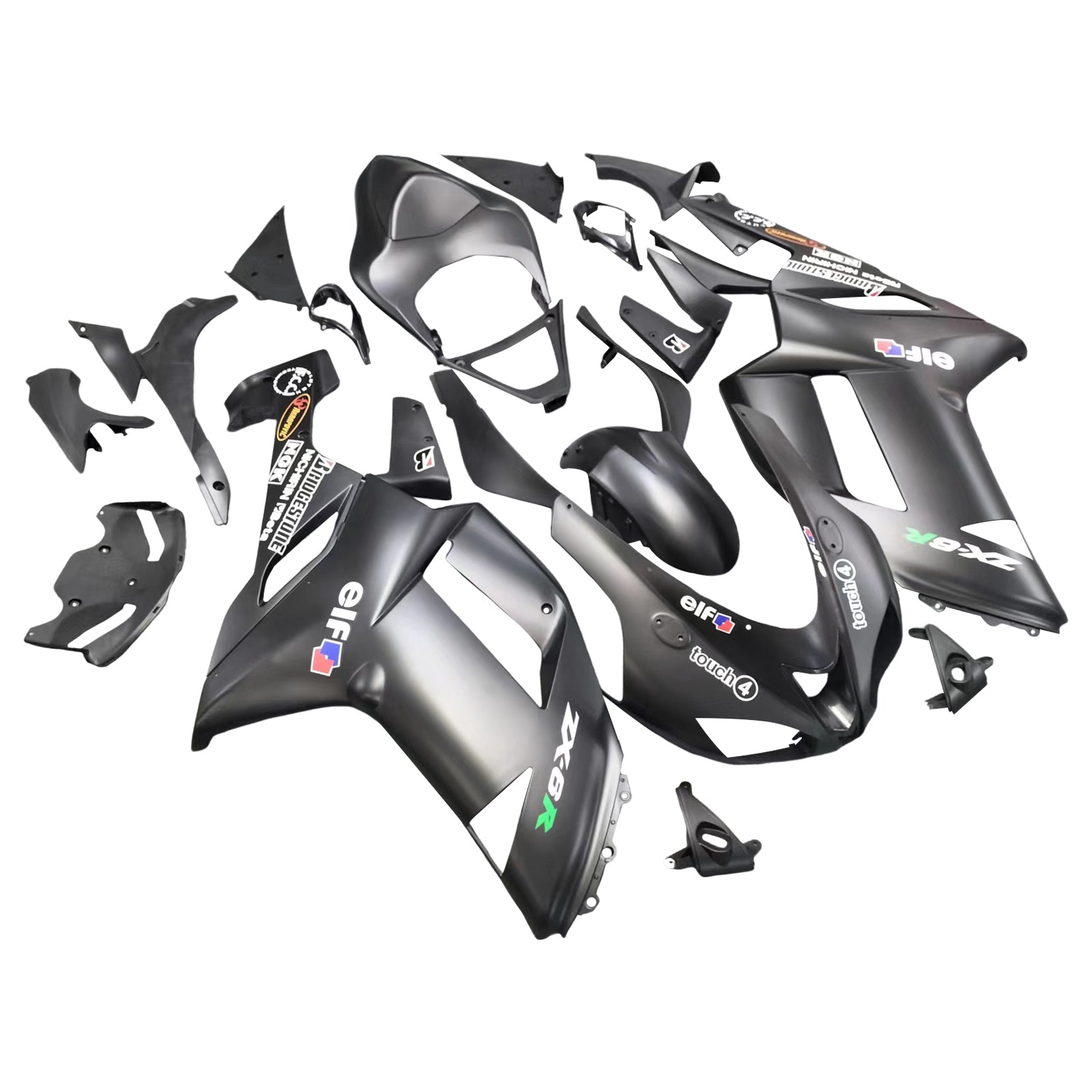 Kawasaki ZX6R 636 2007-2008 Fairing Kit Bodywork Plastic ABS