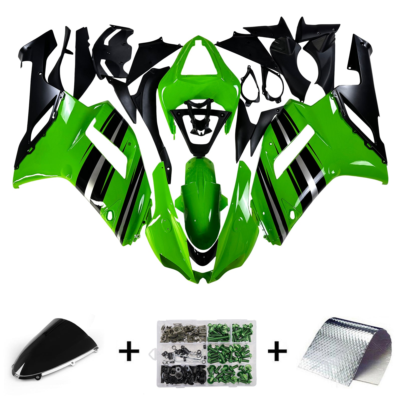 Injection Fairing Kit Bodywork Plastic ABS fit For 2007-2008 Kawasaki ZX6R 636
