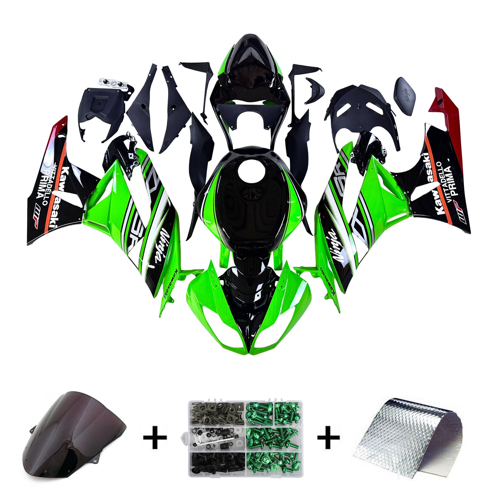 Kawasaki ZX6R 636 2009-2012 Fairing Kit Bodywork Plastic ABS