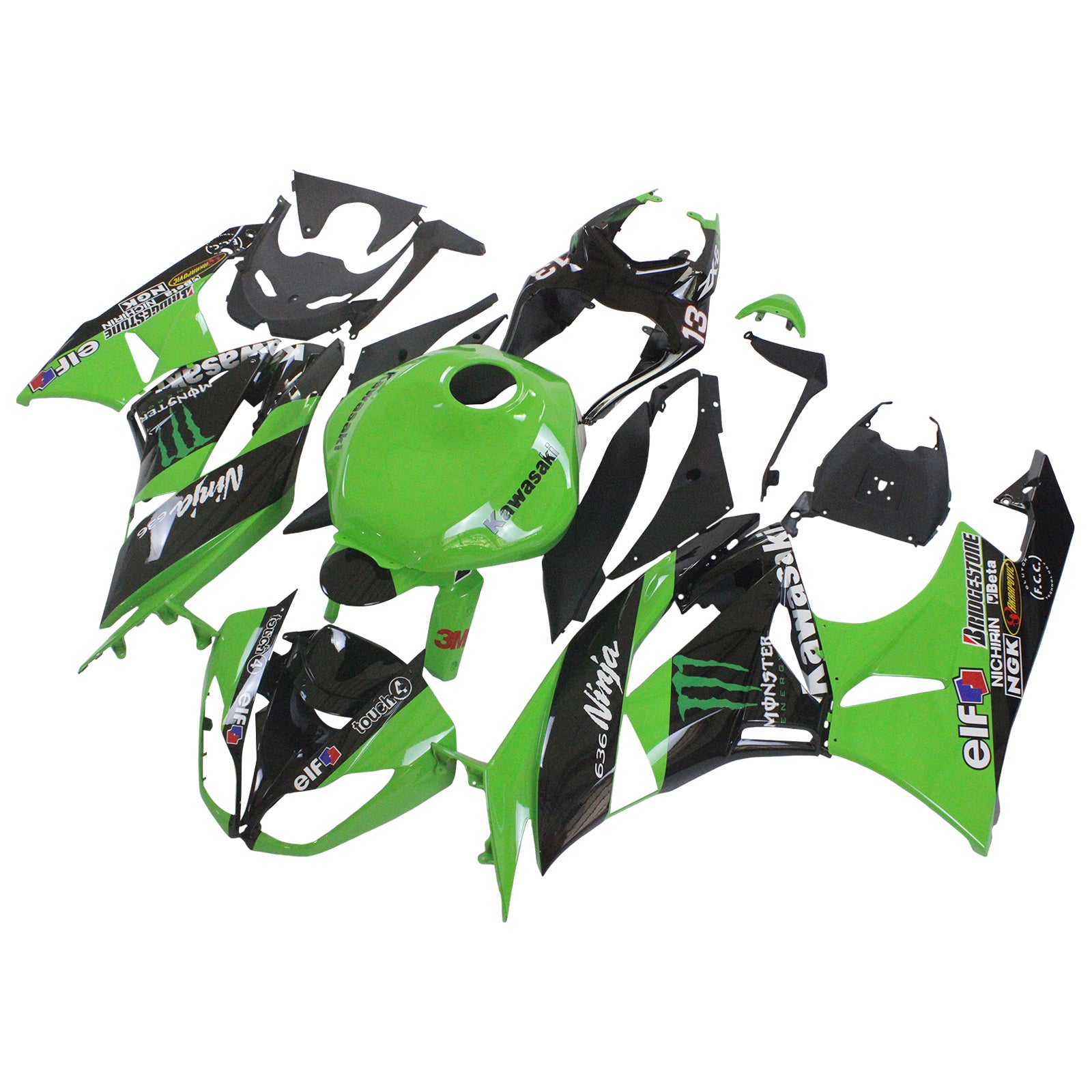 Kawasaki ZX6R 636 2009-2012 Fairing Kit Bodywork Plastic ABS