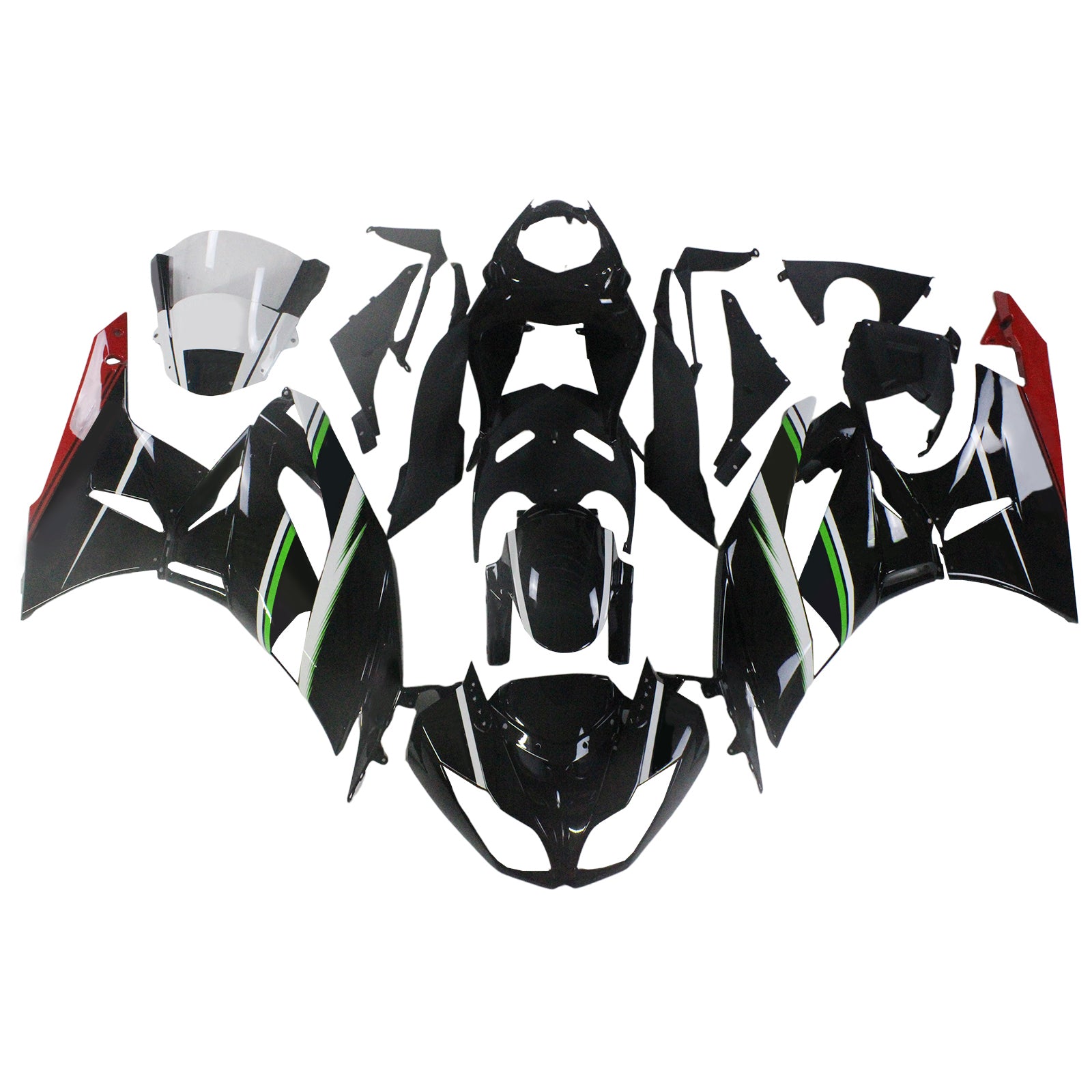 Kawasaki ZX6R 636 2009-2012 Fairing Kit Bodywork Plastic ABS