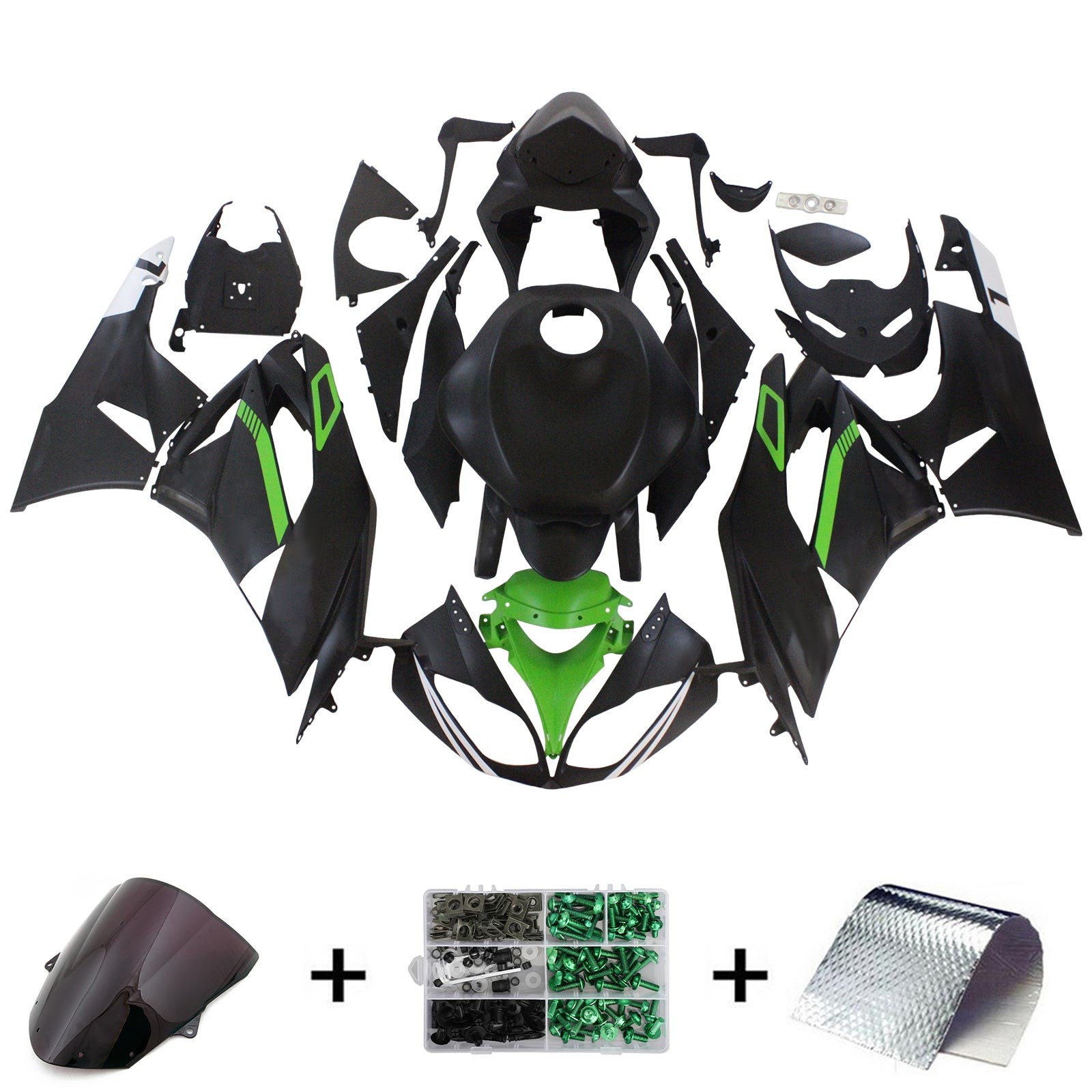 Kawasaki ZX6R 636 2009-2012 Fairing Kit Bodywork Plastic ABS
